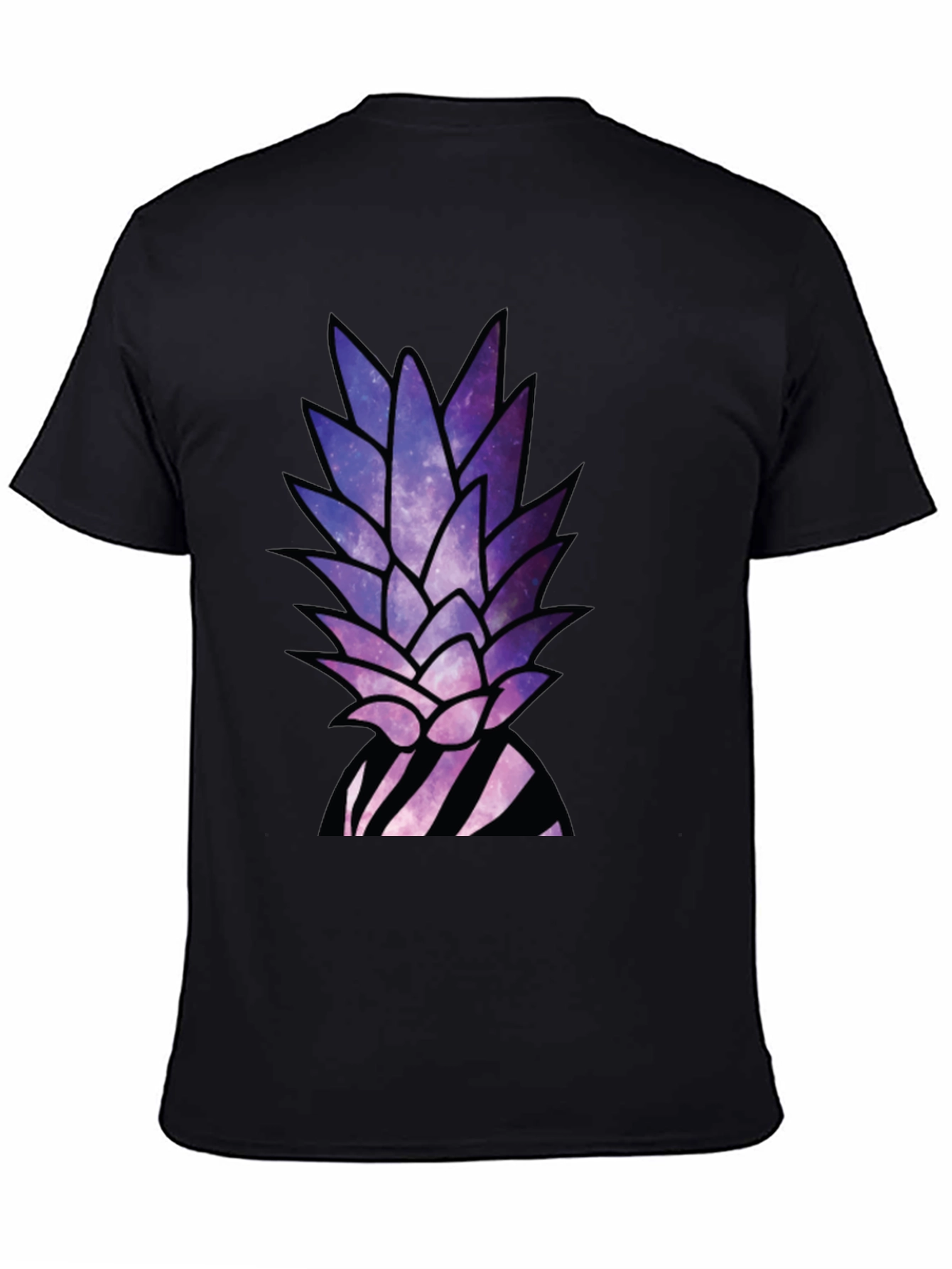 Black Galaxy Pineapple T-Shirt - Unique Graphic Tee view 4