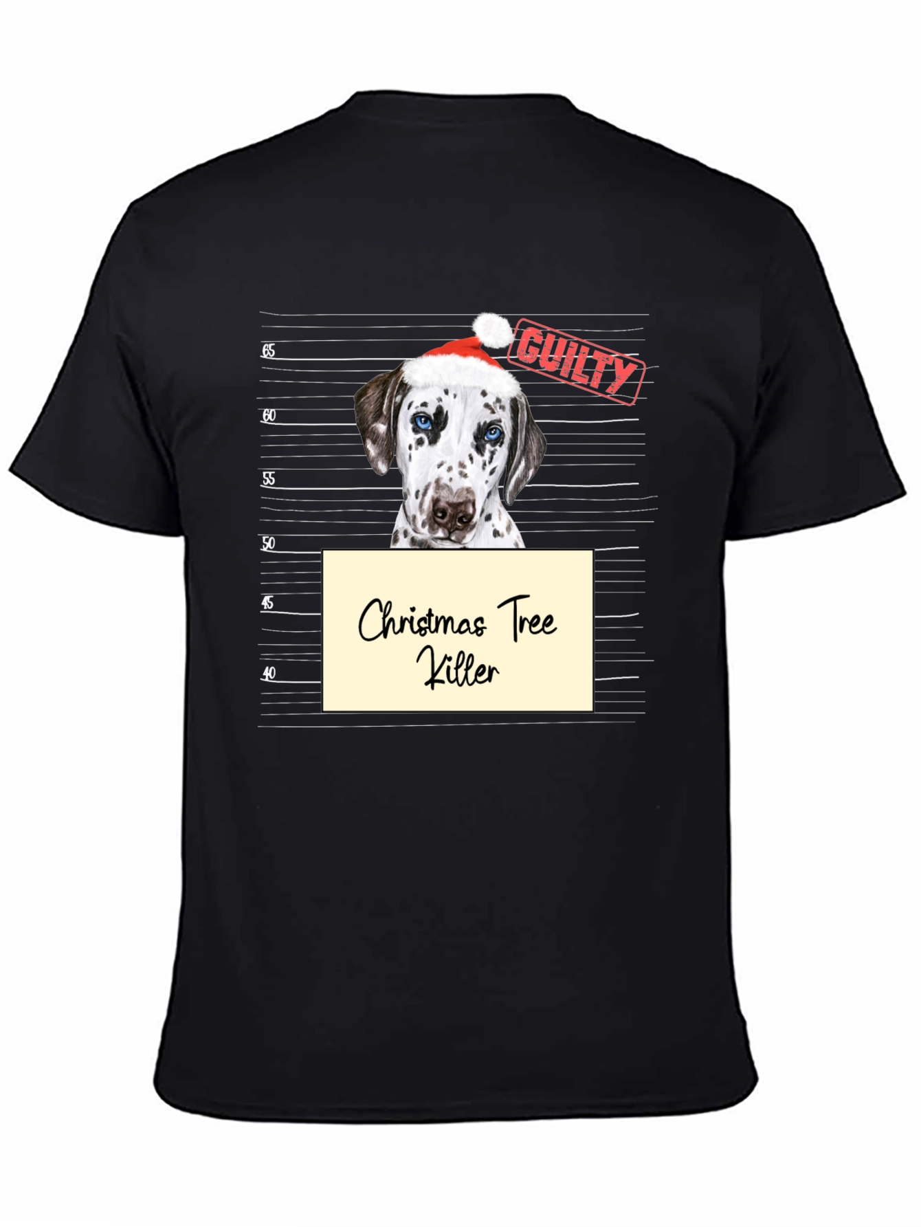 Black Christmas Tree Killer Dog Graphic T-Shirt view 4