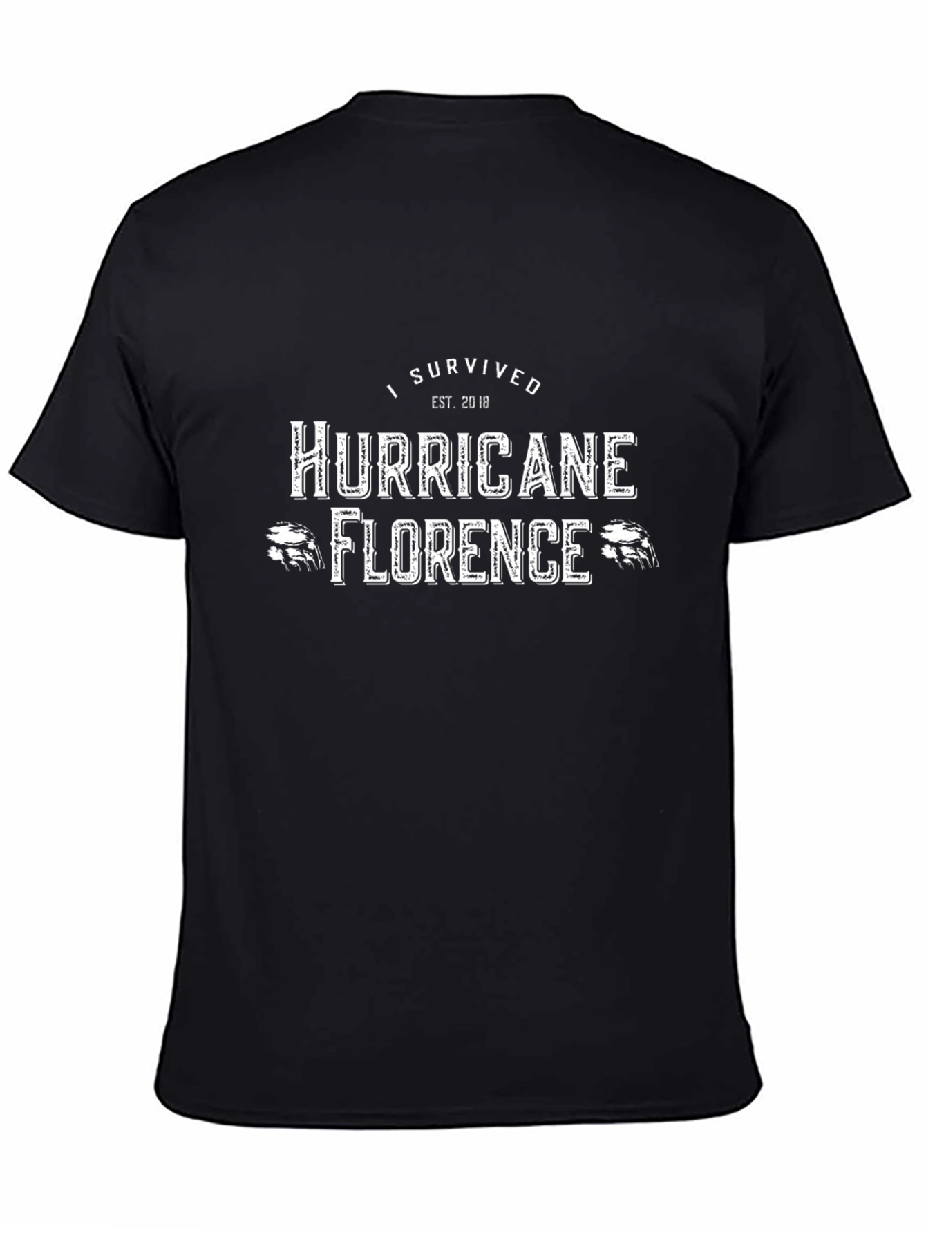 Black I Survived Hurricane Florence Black T-Shirt view 4