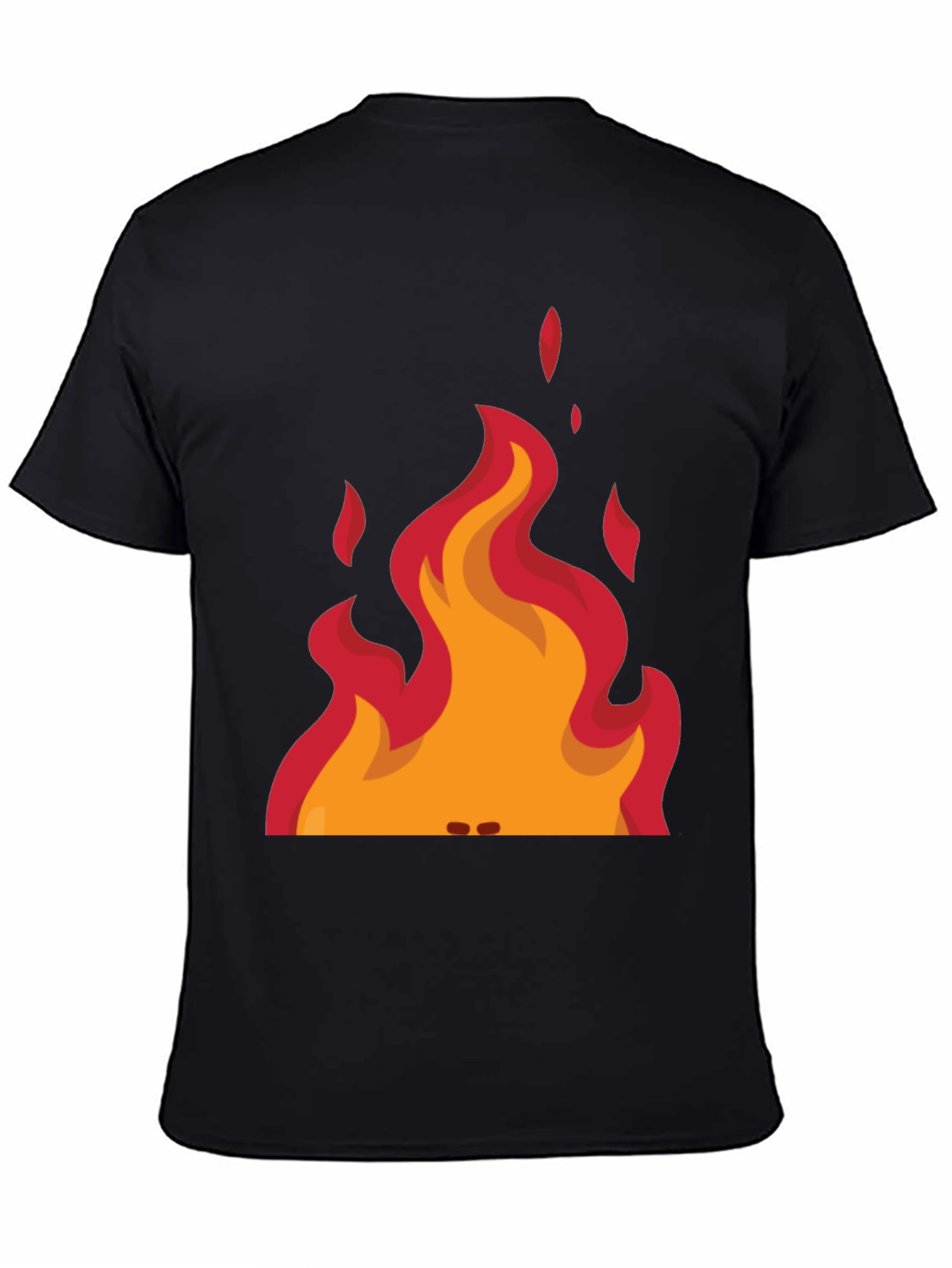 Black Flame Graphic Tee - Black Cotton T-Shirt view 4