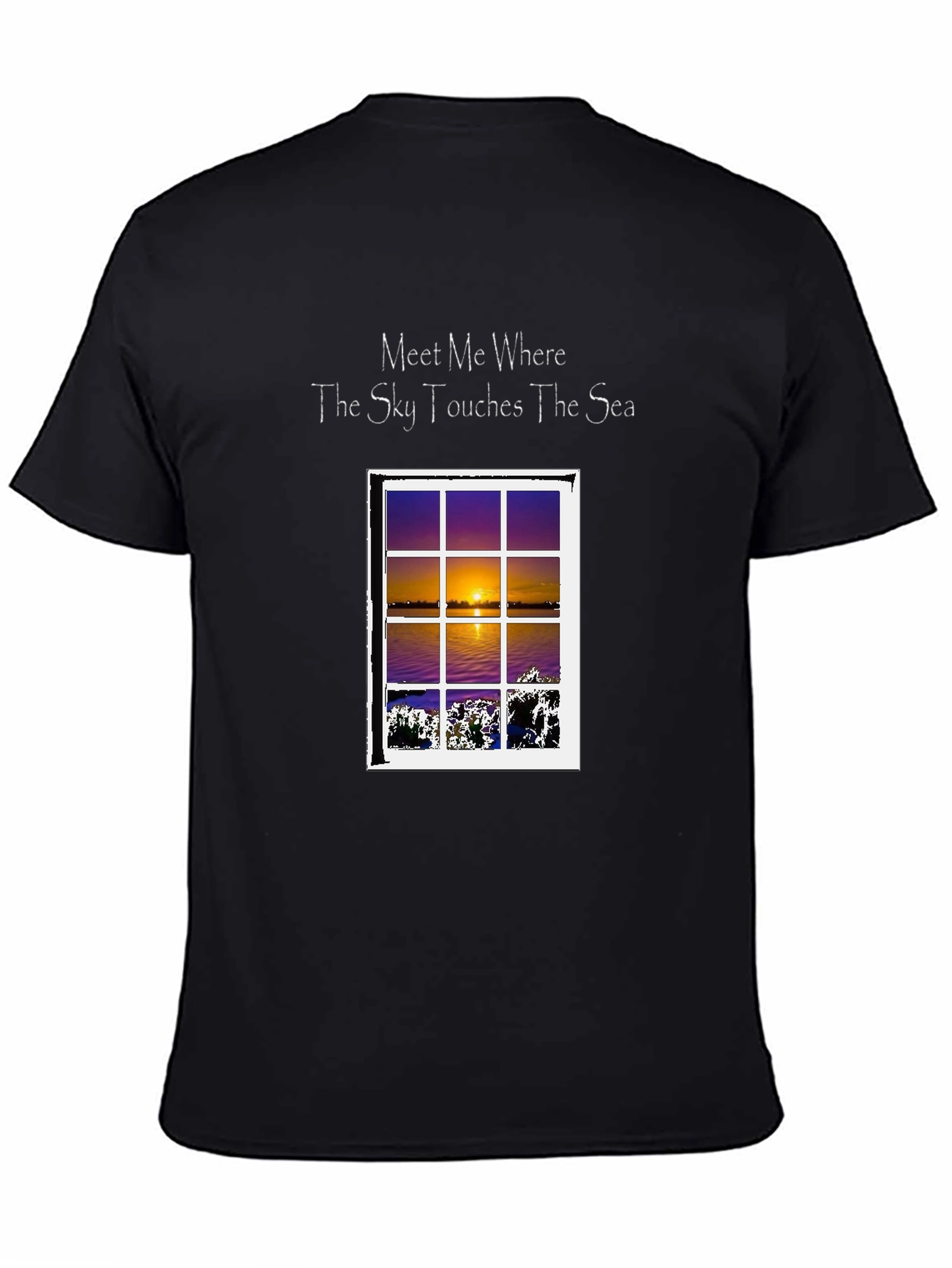 Black Meet Me Where Sky Touches Sea T-Shirt view 4