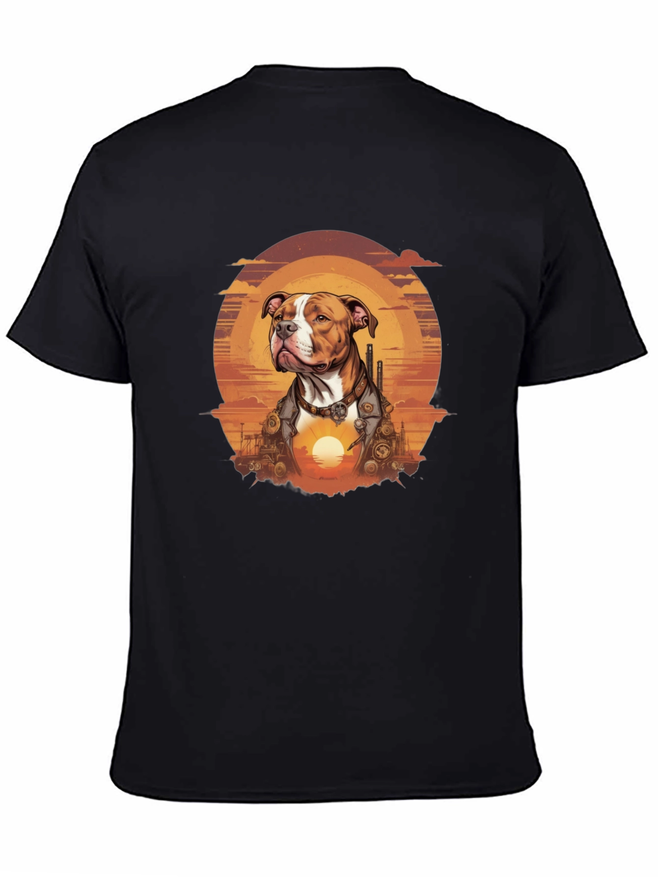 Black Steampunk Dog T-Shirt - Unique Graphic Tee view 4