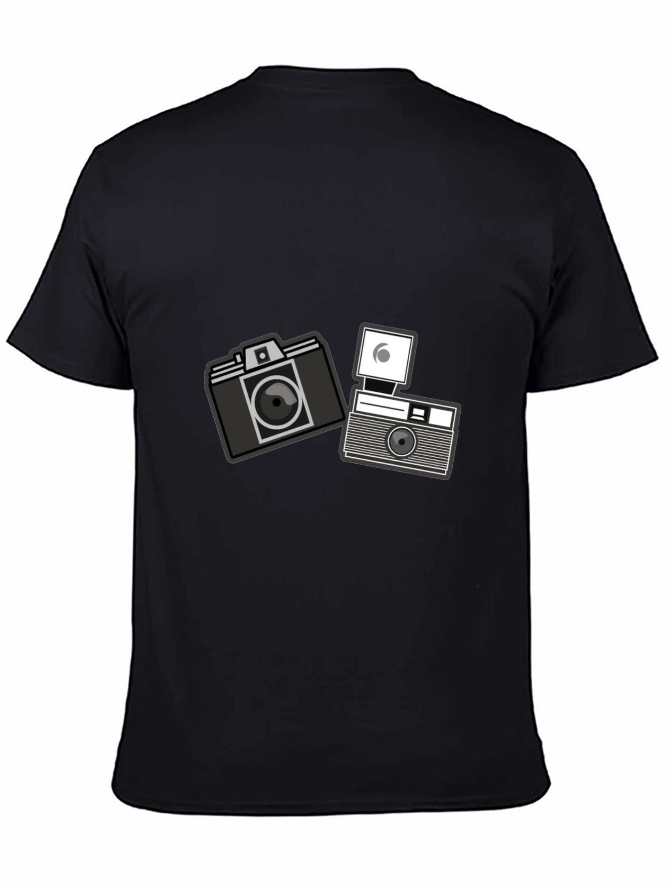 Black Retro Camera Graphic T-Shirt - Black Cotton Tee view 4