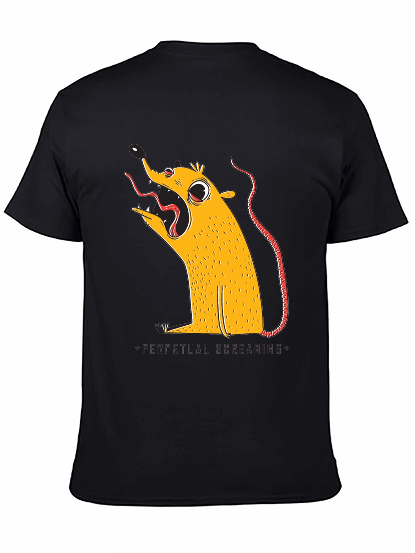 Black Perpetual Screaming Rat Graphic Tee - Unisex view 4