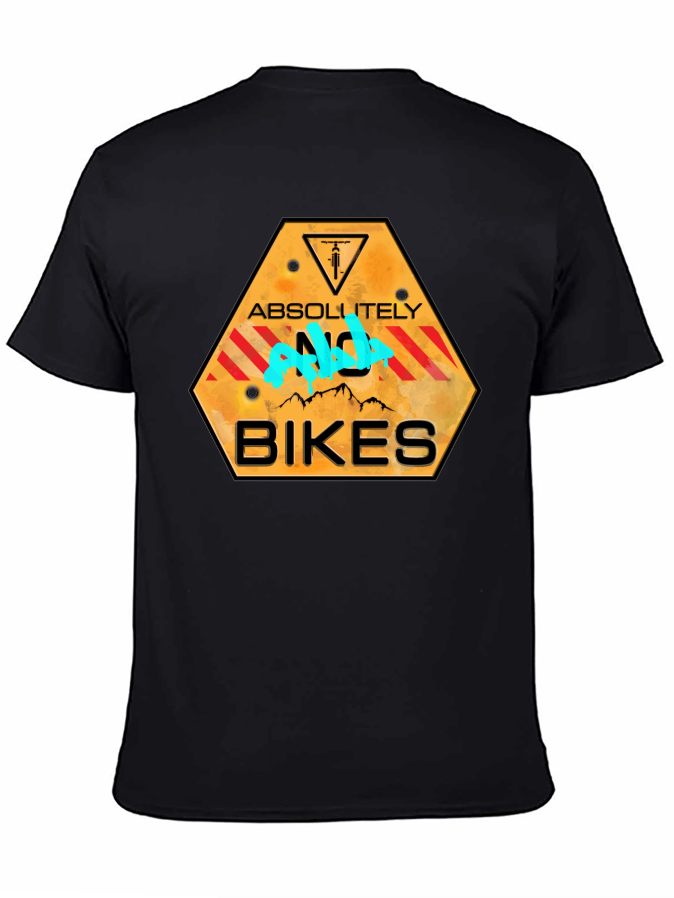 Black Absolutely No Bikes T-Shirt - Novelty Graphic Tee view 4