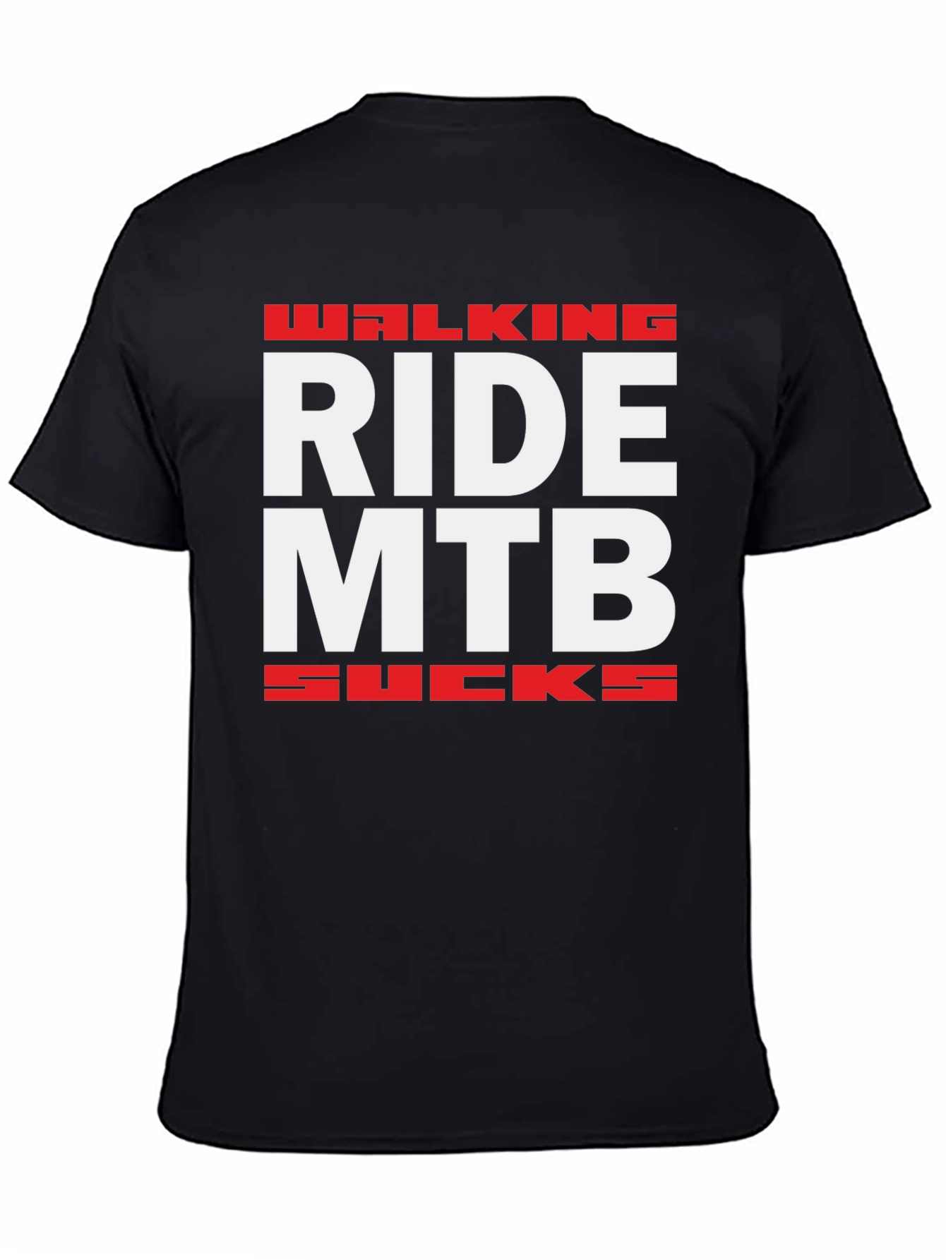 Black Walking Ride MTB Sucks T-Shirt view 4