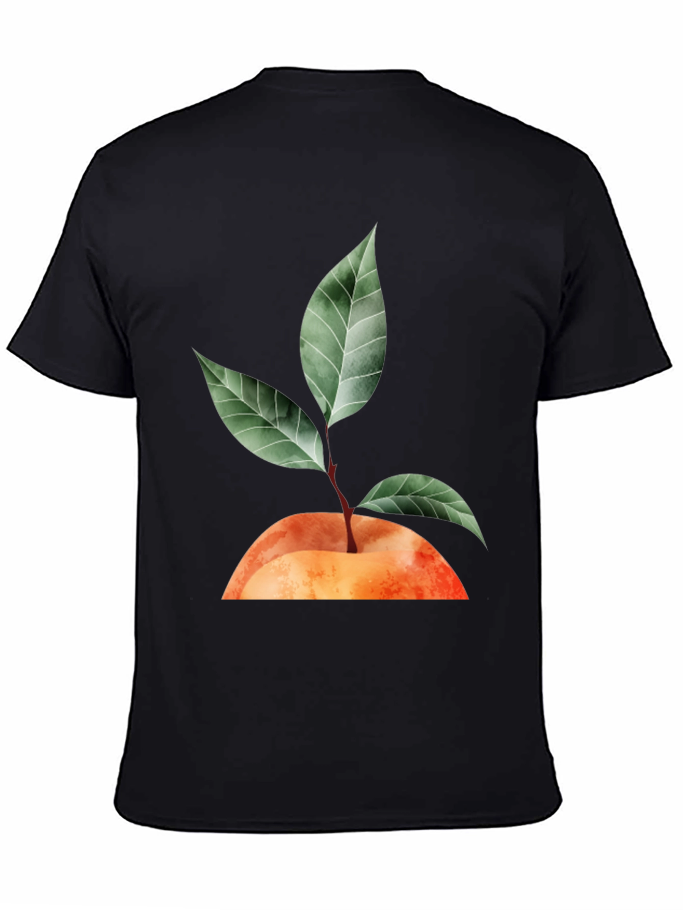 Black Peach Plant Graphic T-Shirt - Unisex Casual Tee view 4