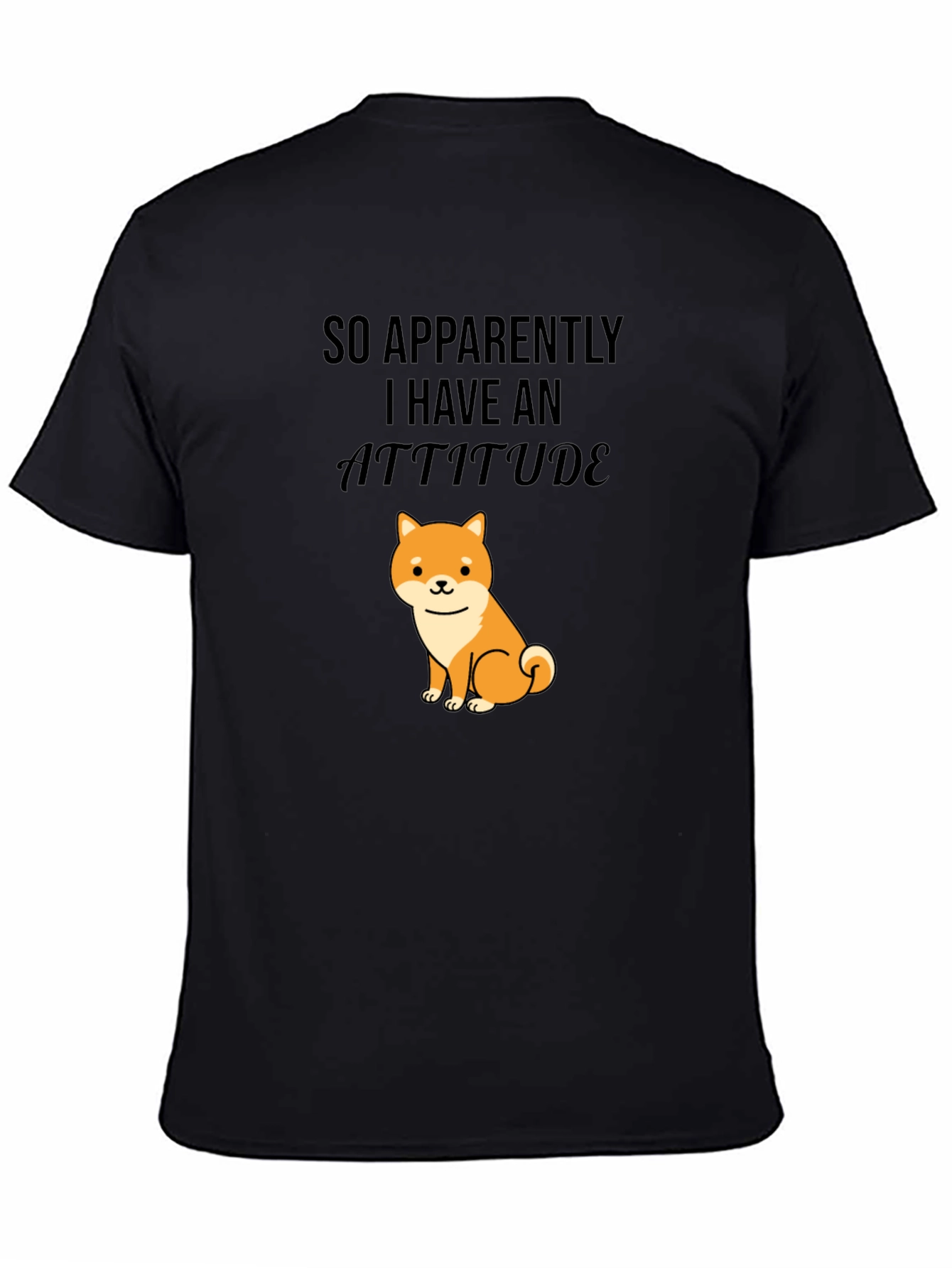 Black Attitude Shiba Inu Black T-Shirt view 4