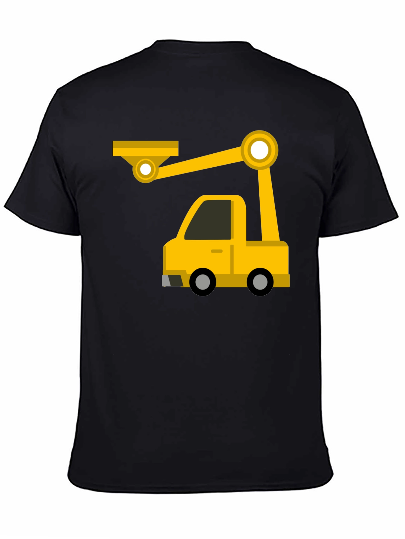 Black Construction Crane Truck Graphic Tee view 4