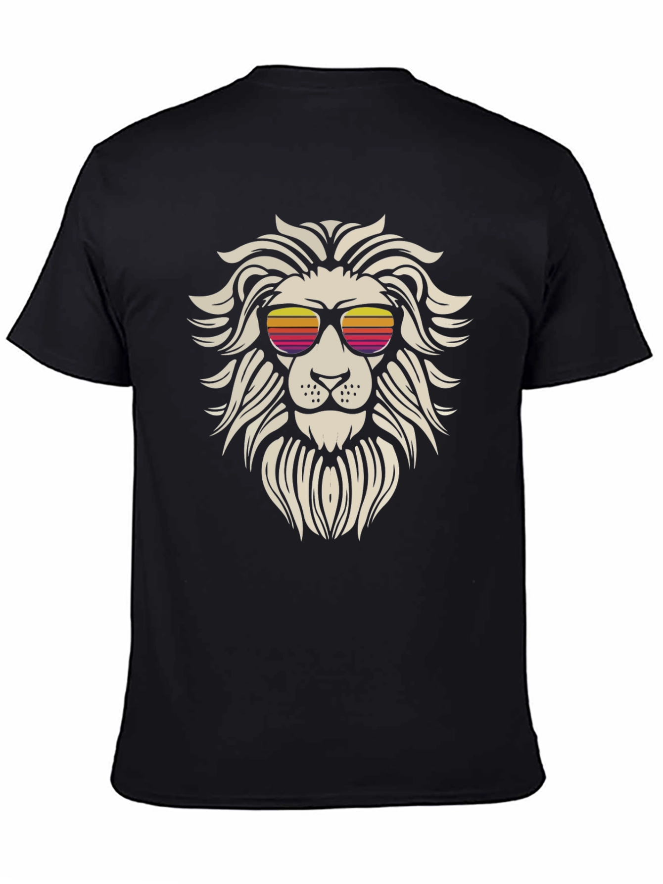 Black Cool Lion Graphic Tee - Stylish Black T-Shirt view 4