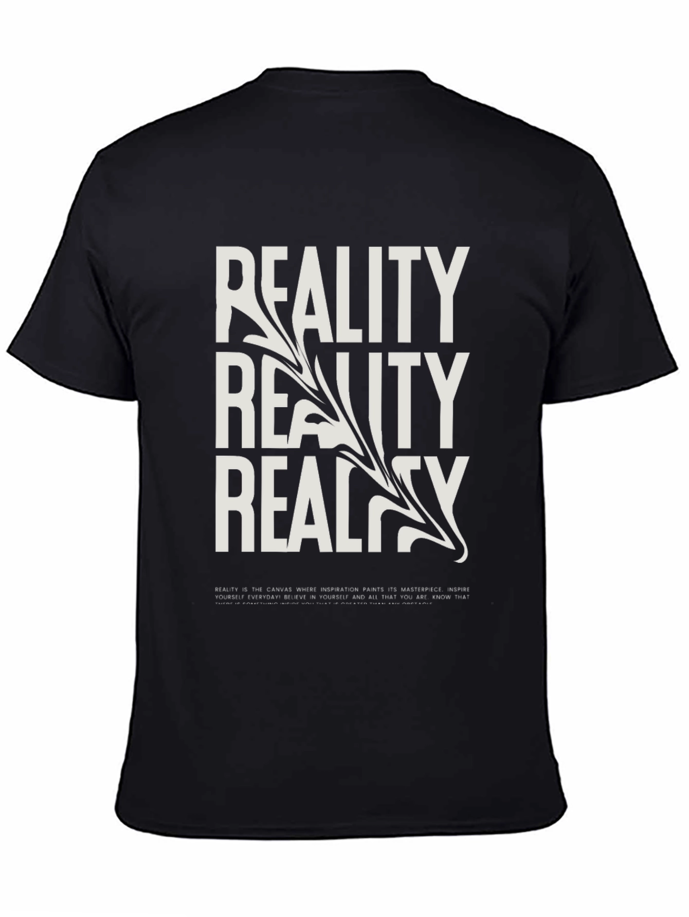Black Reality Graphic Print Black T-Shirt view 4