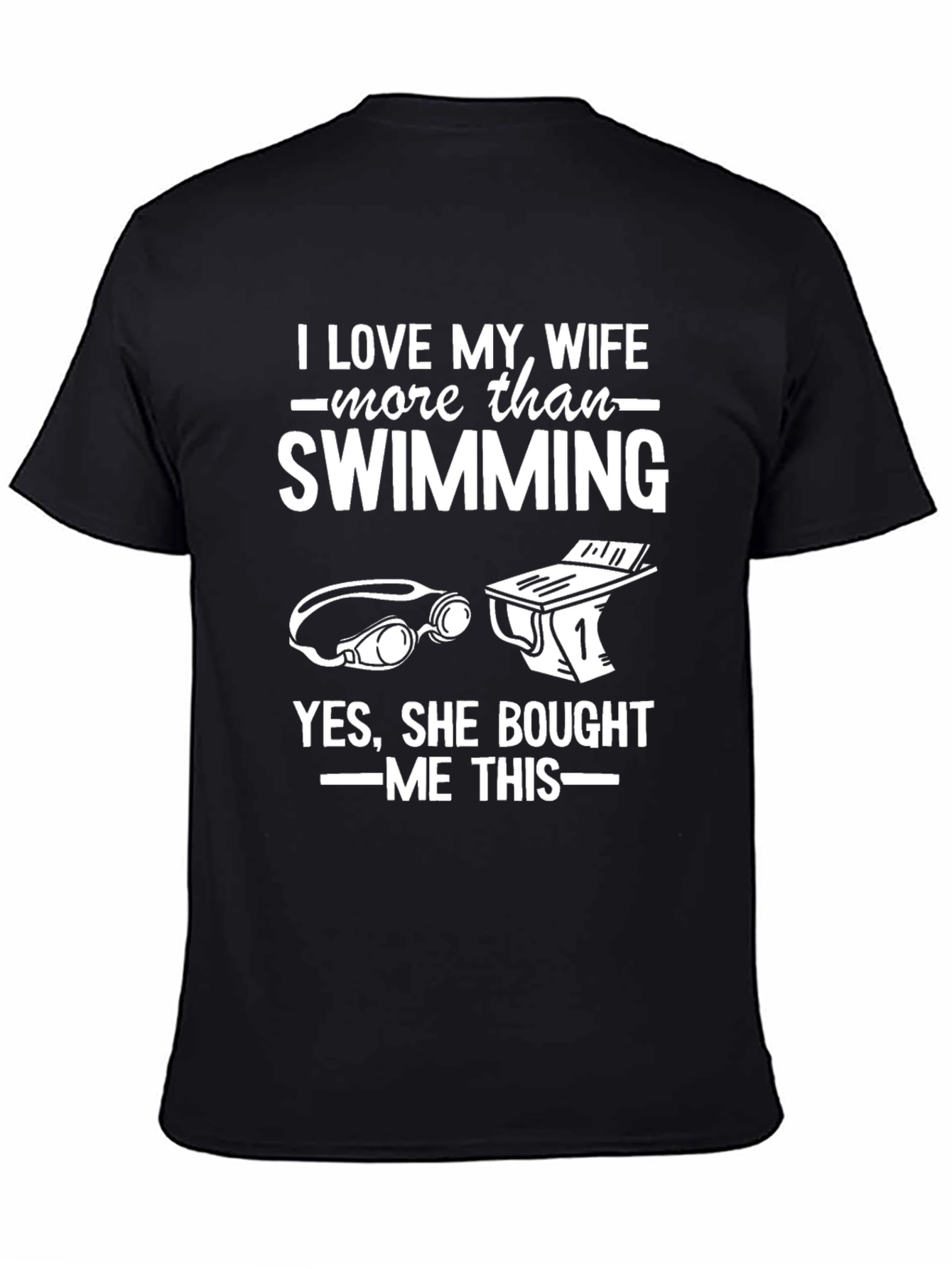 Black Funny Swimming Wife T-Shirt view 4