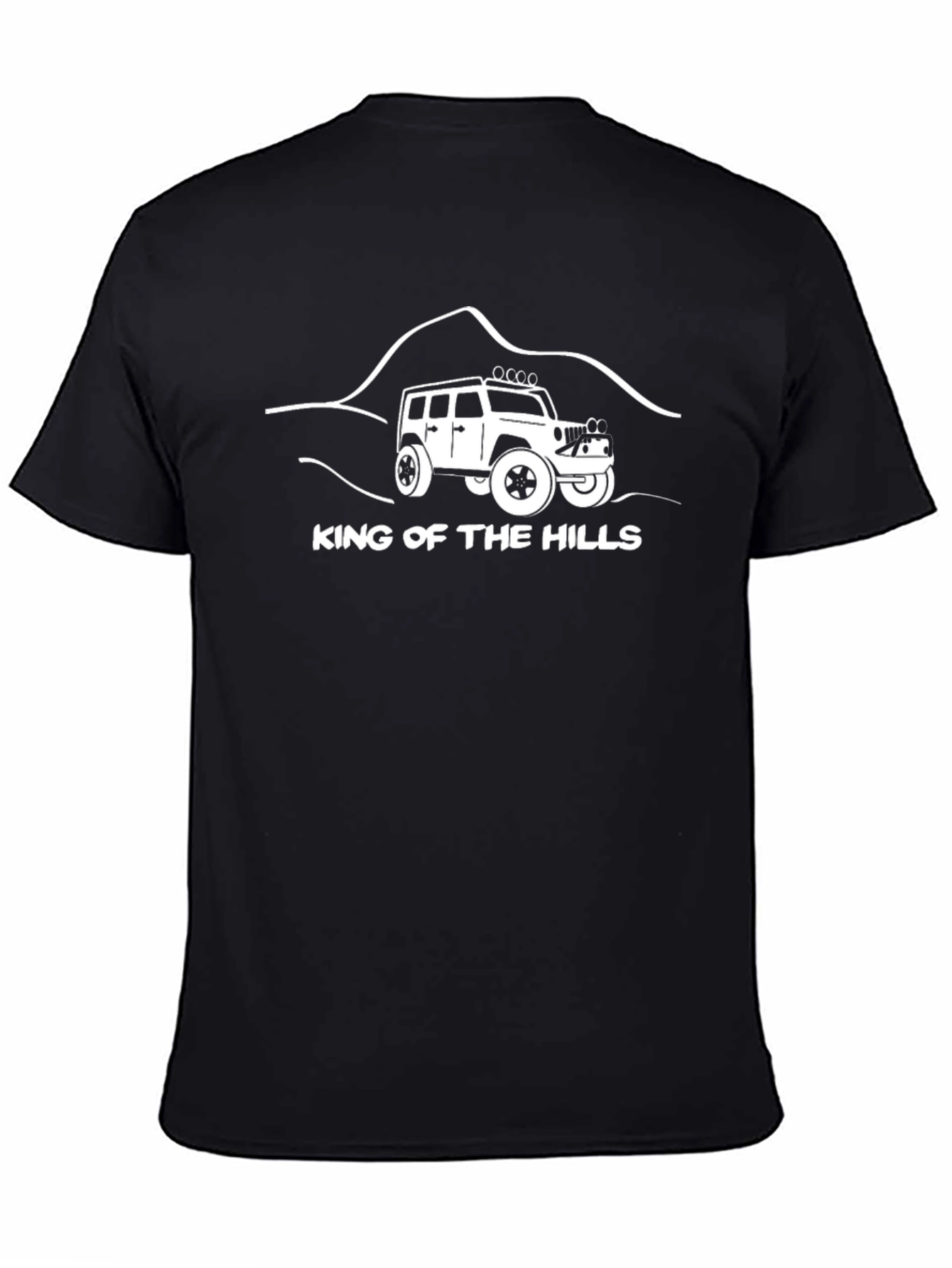 Black King of the Hills Off-Road Jeep T-Shirt view 4