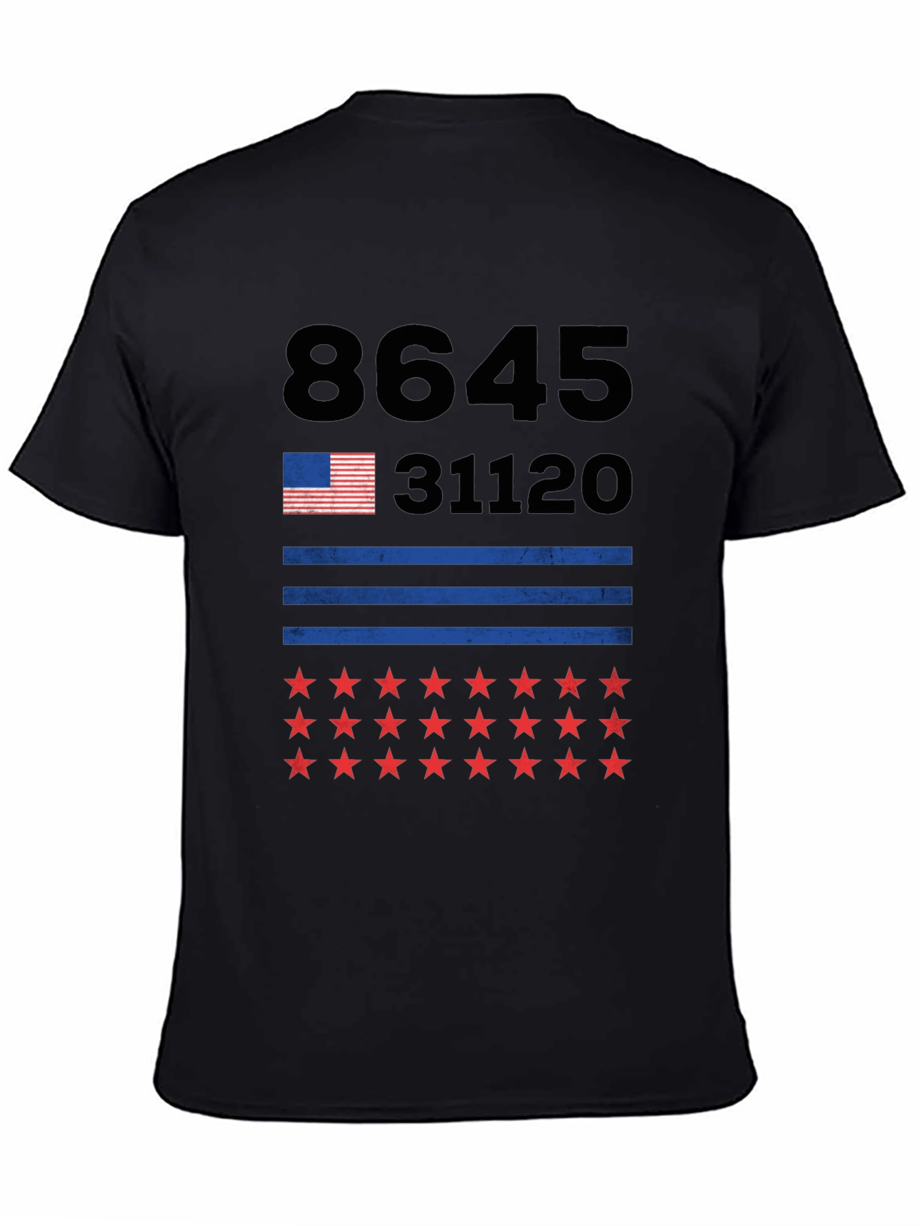 Black 8645 31120 Stars & Stripes Graphic Tee view 4