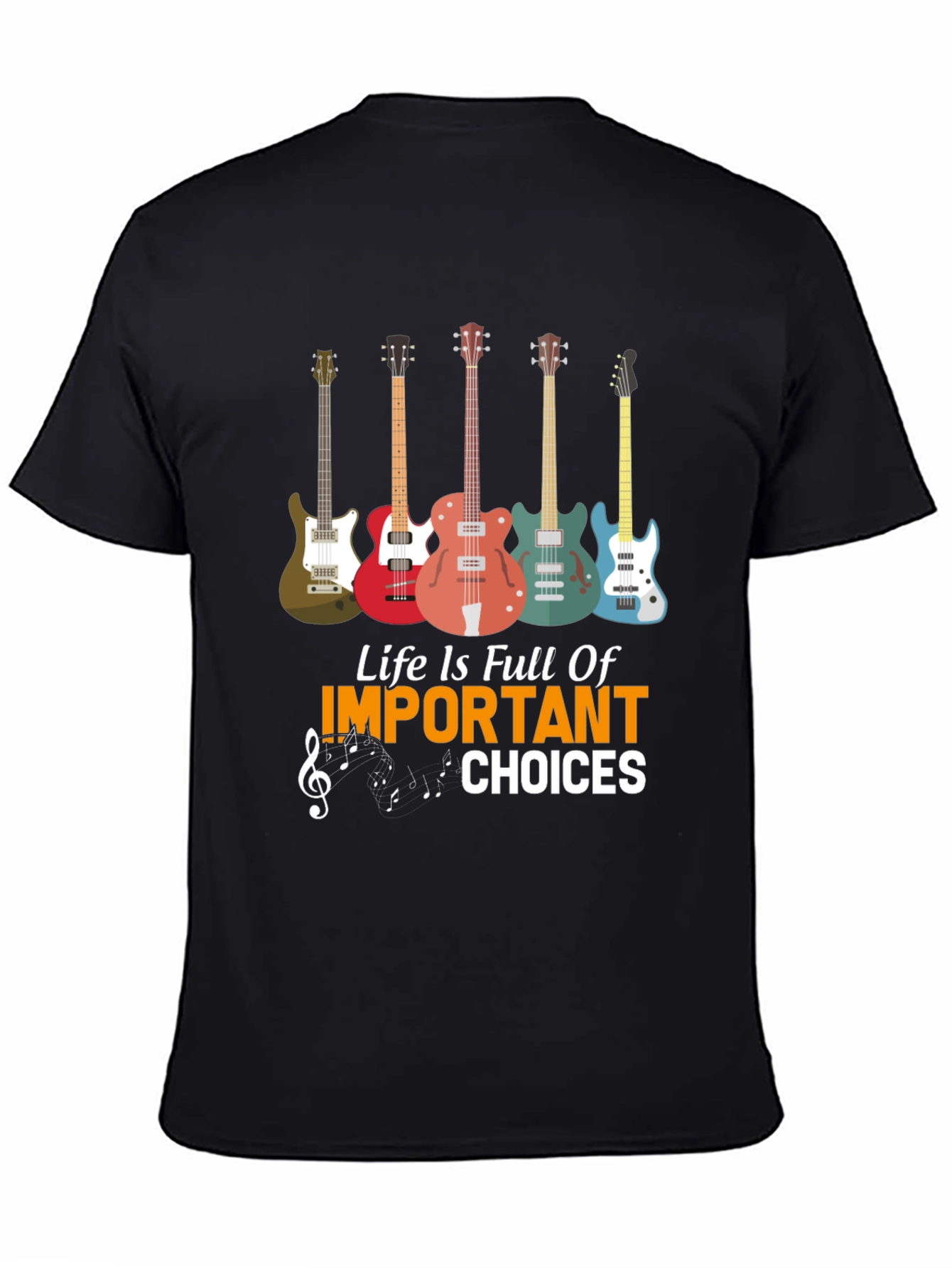 Black Guitar Life Choices Graphic Tee - Music Lover view 4
