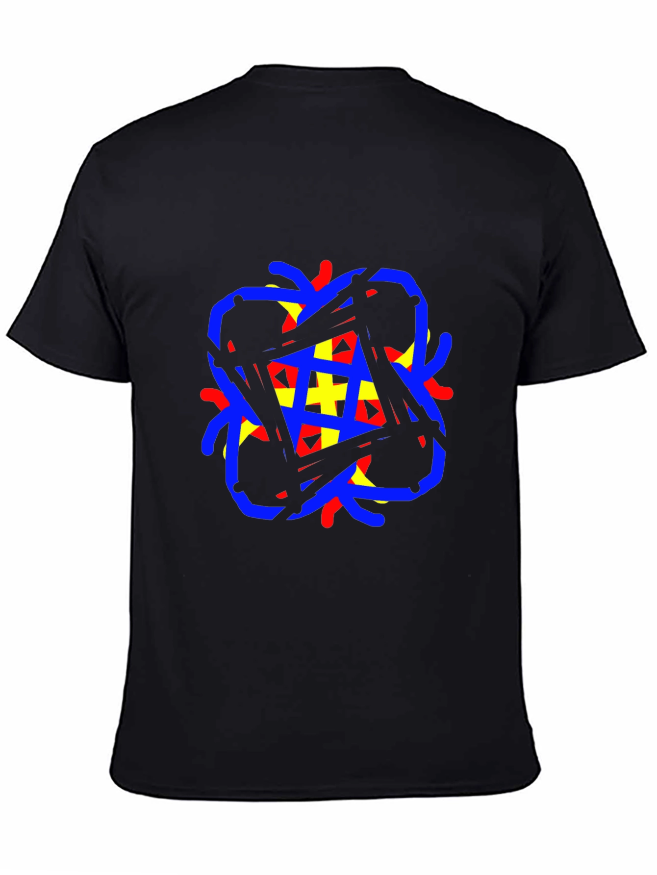 Black Abstract Graphic Black T-Shirt view 4