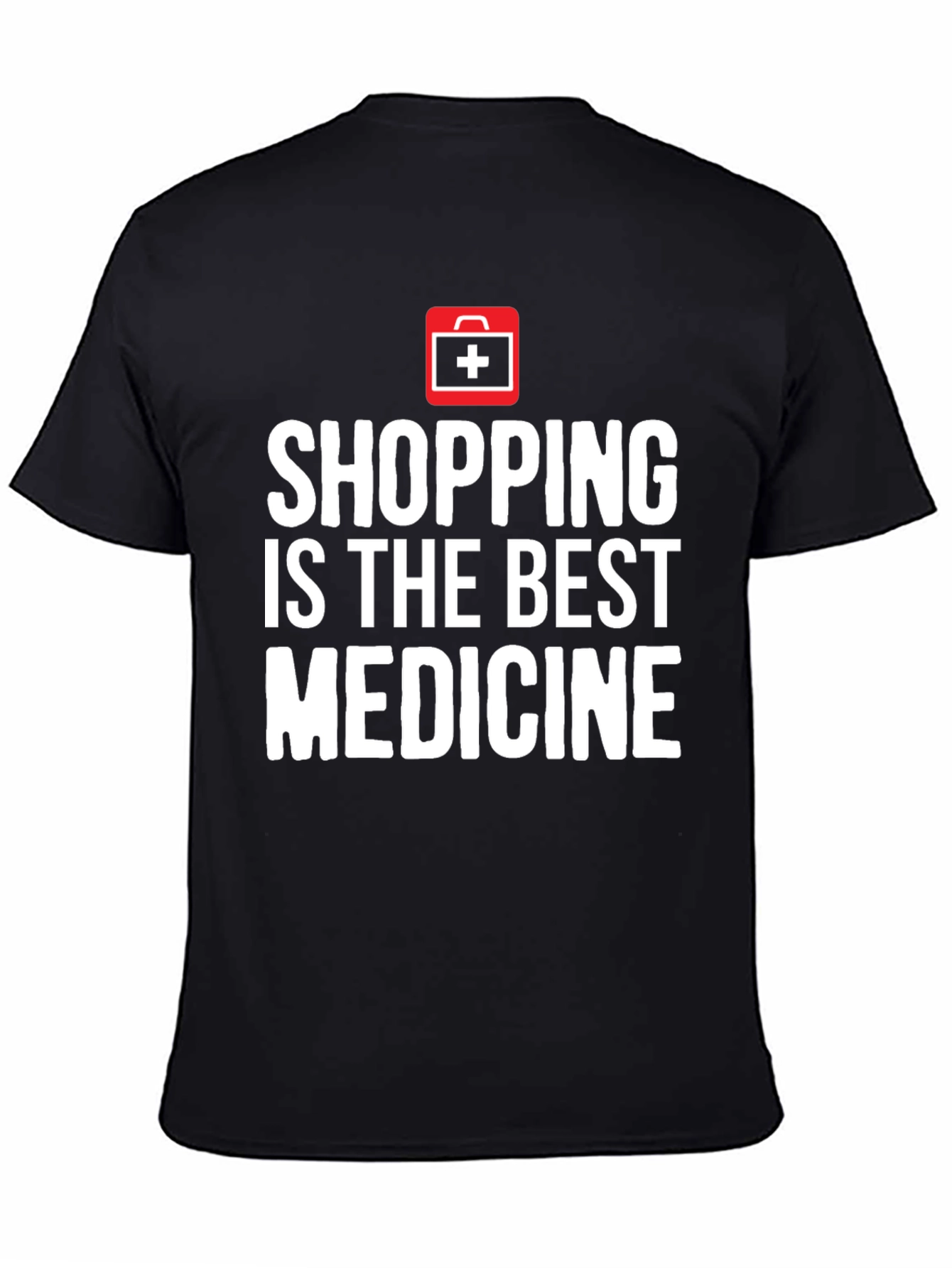 Black Shopping is the Best Medicine T-Shirt view 4