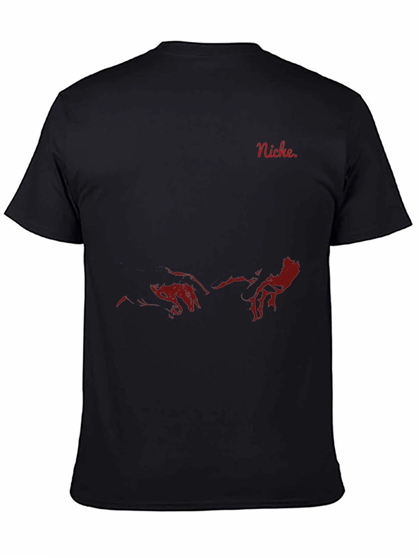 Black Niche Red Graphic Print Black T-Shirt view 4