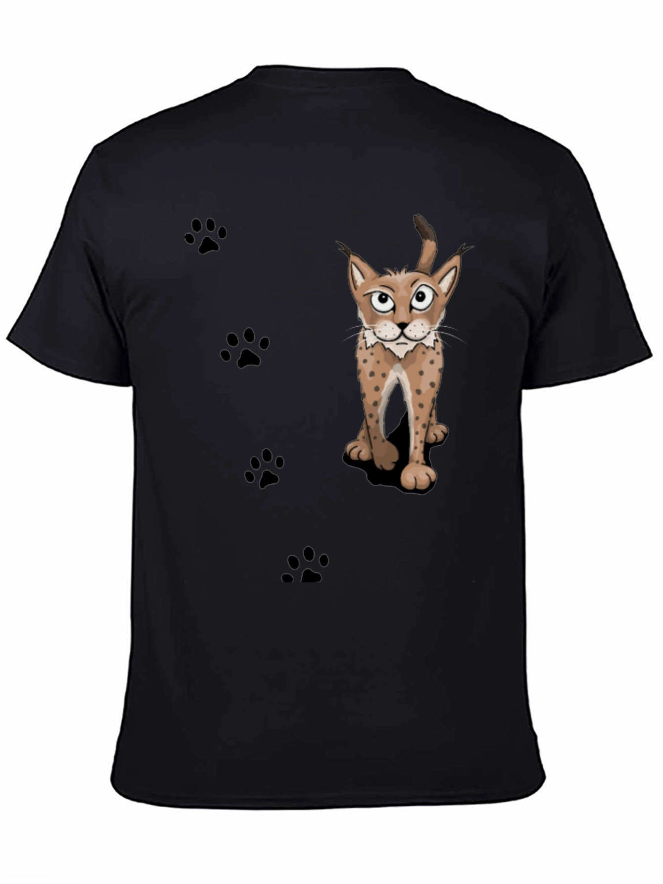 Black Lynx Paw Print Graphic Tee - Black view 4