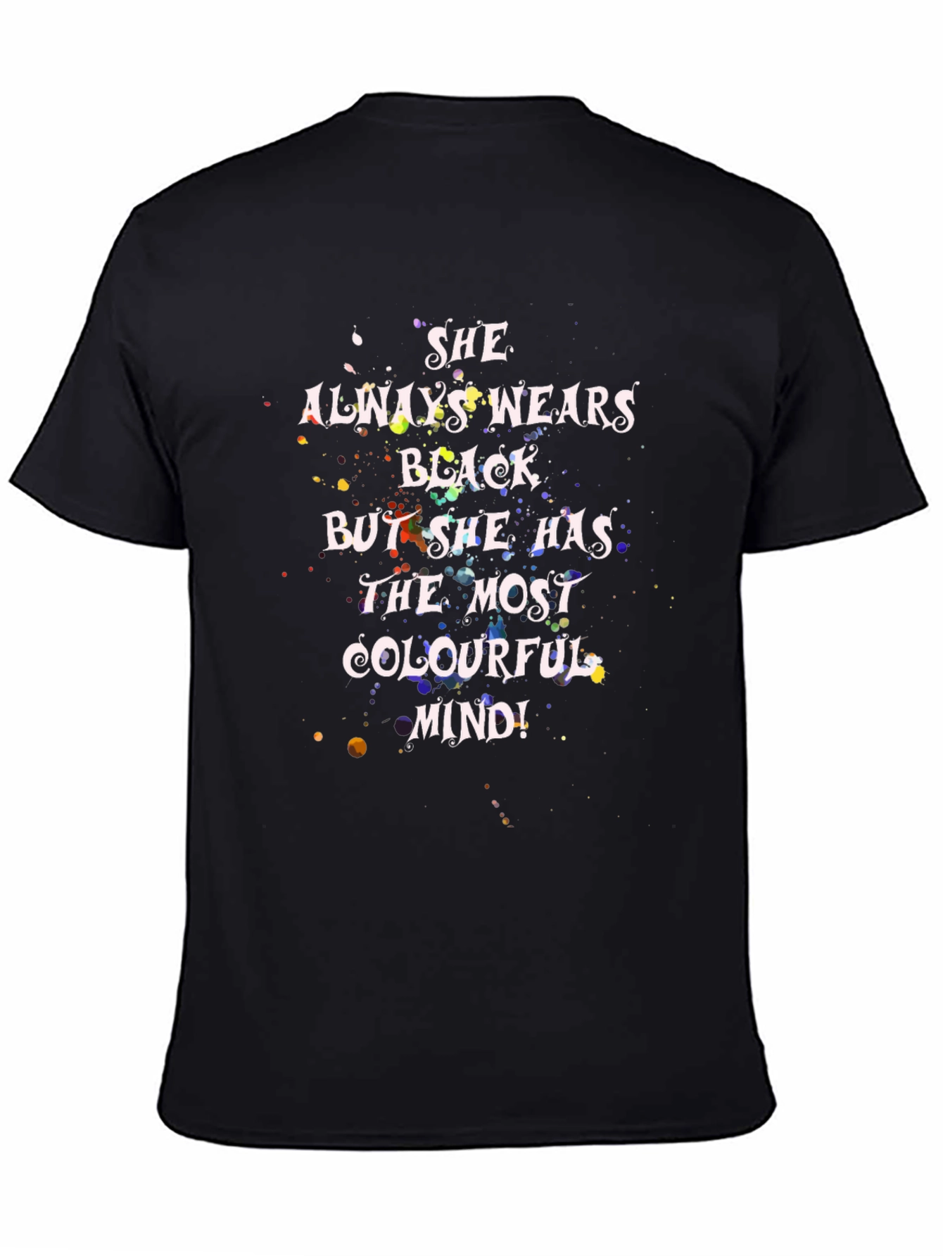 Black Colorful Mind Black T-Shirt view 4