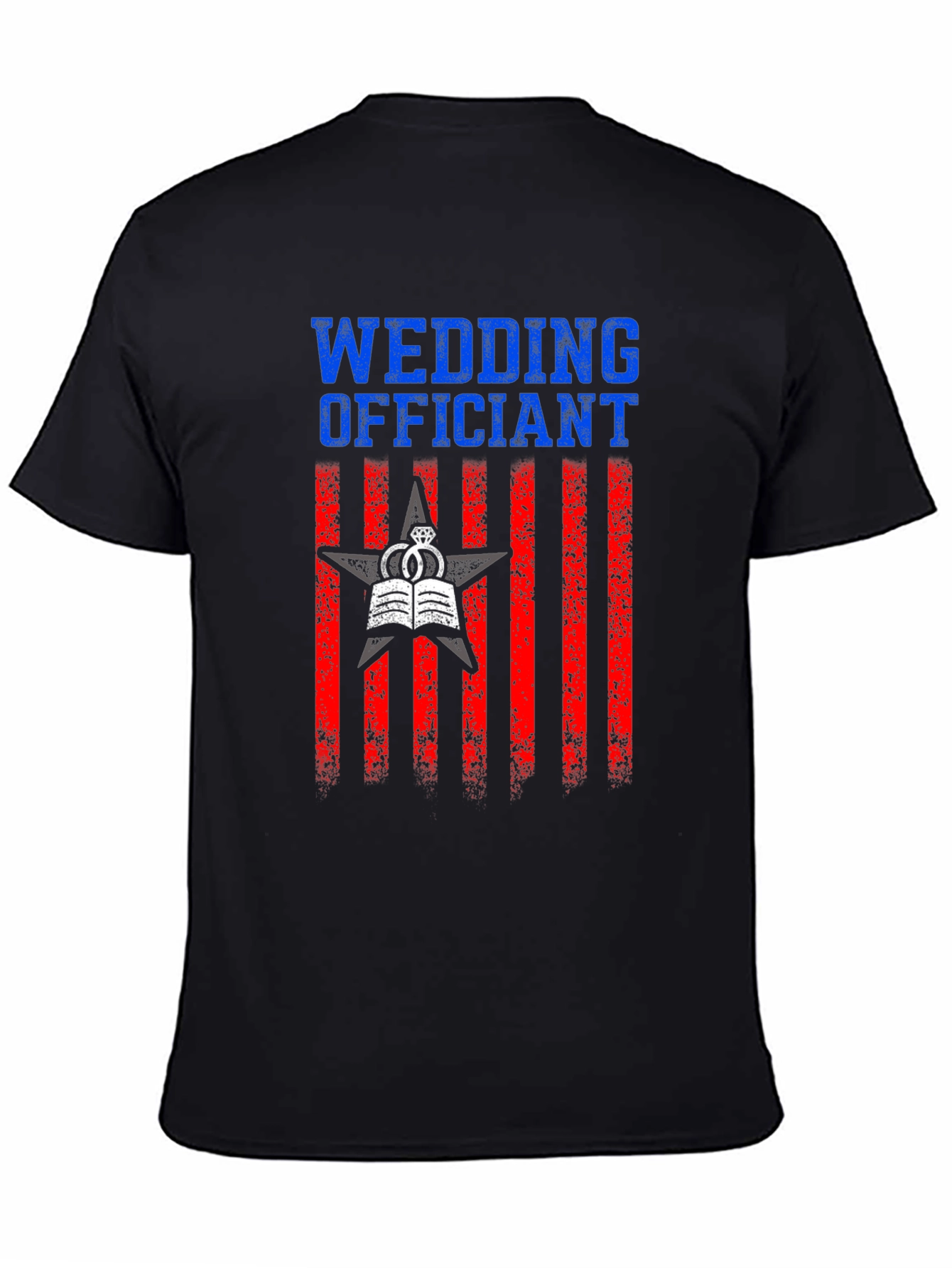 Black Wedding Officiant Graphic T-Shirt view 4