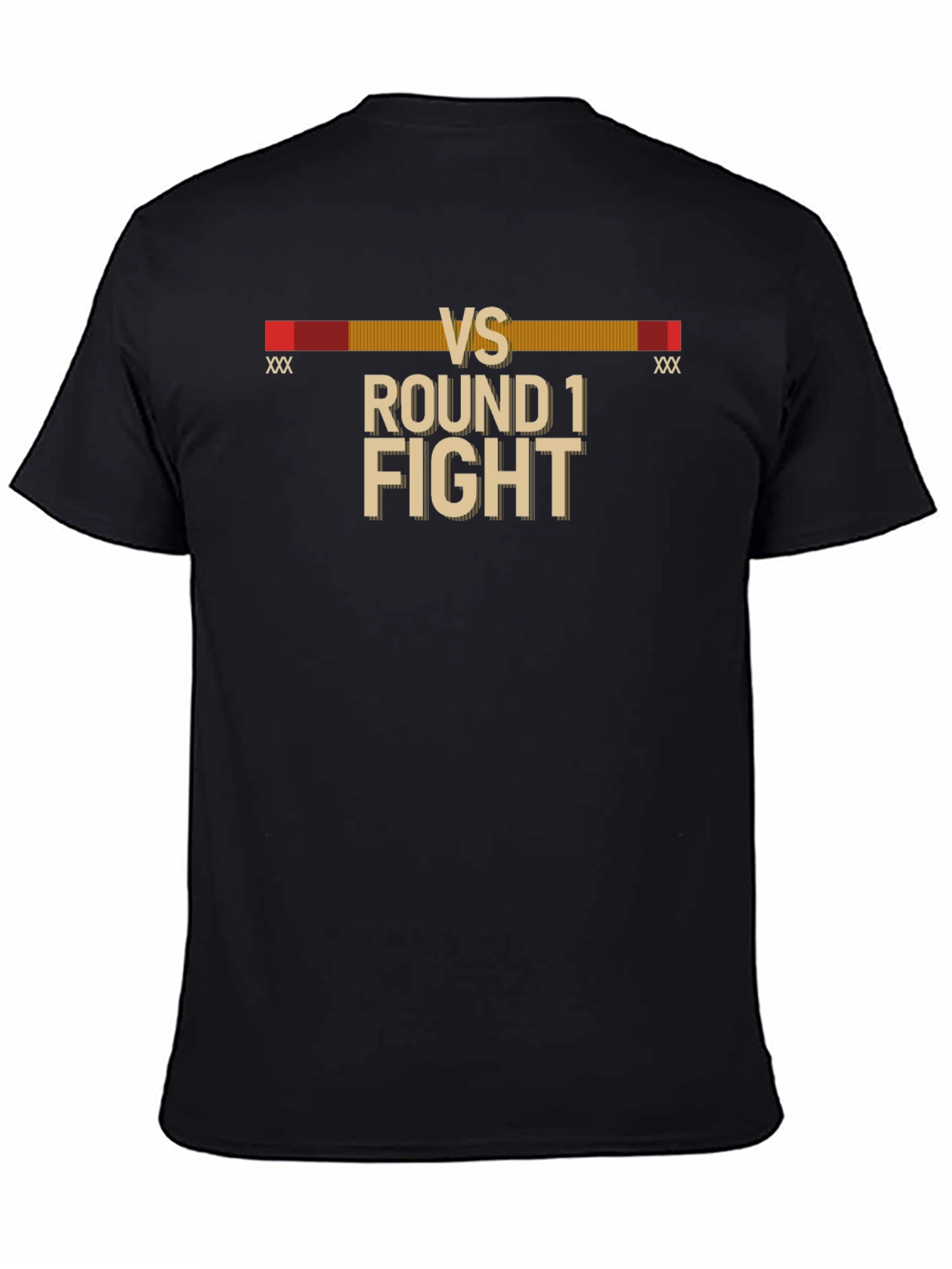 Black Round 1 Fight Black T-Shirt view 4