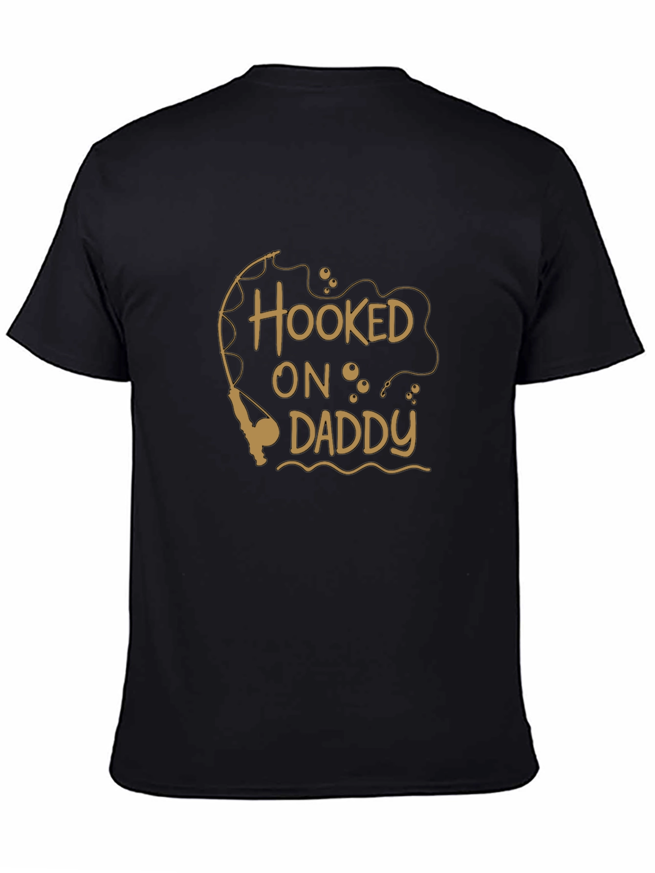 Black Hooked on Daddy Men's Graphic Tee view 4