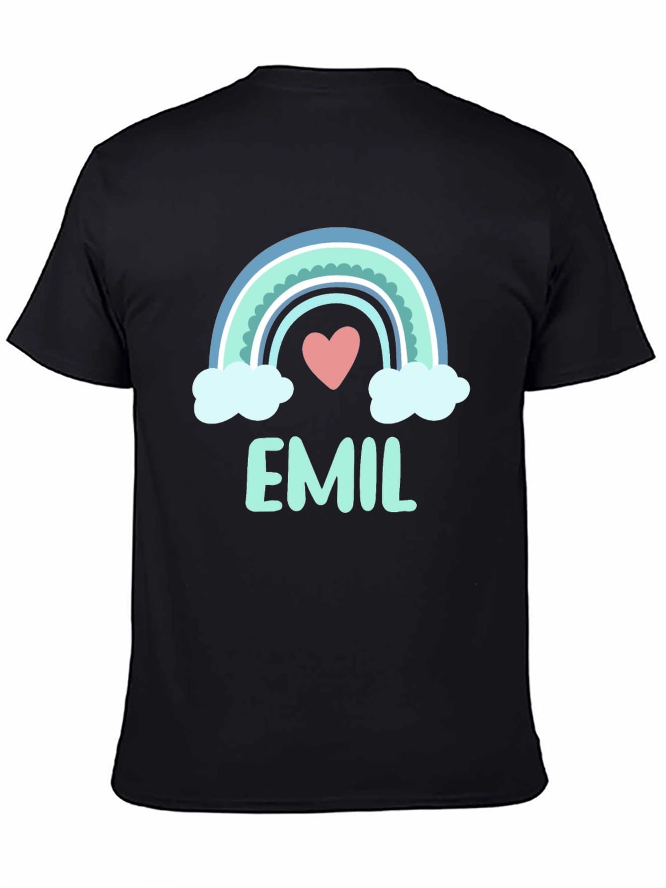 Black Emil Rainbow Heart T-Shirt view 4