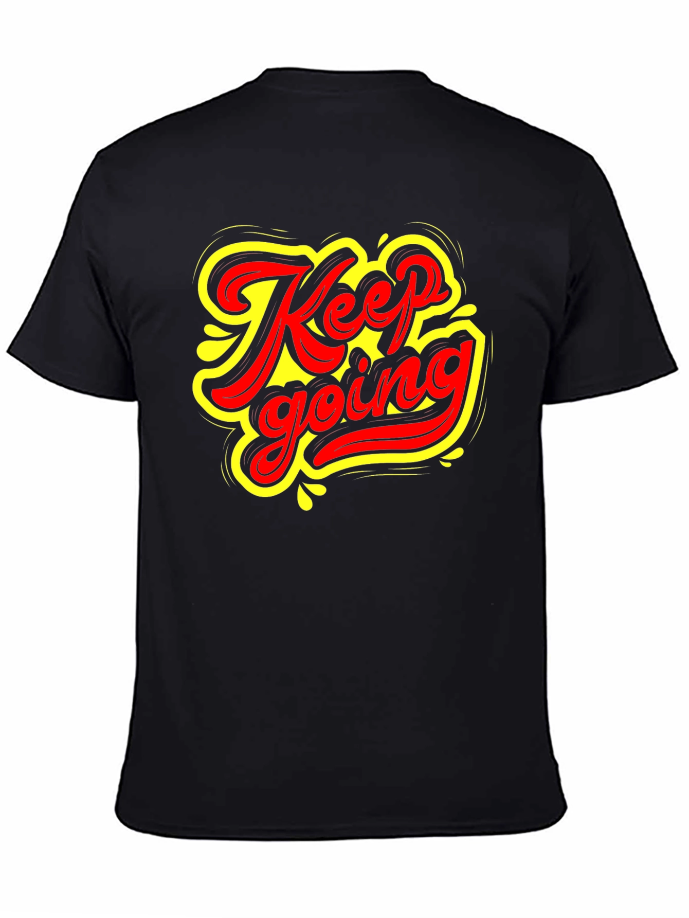 Black Keep Going Graphic T-Shirt - Black view 4
