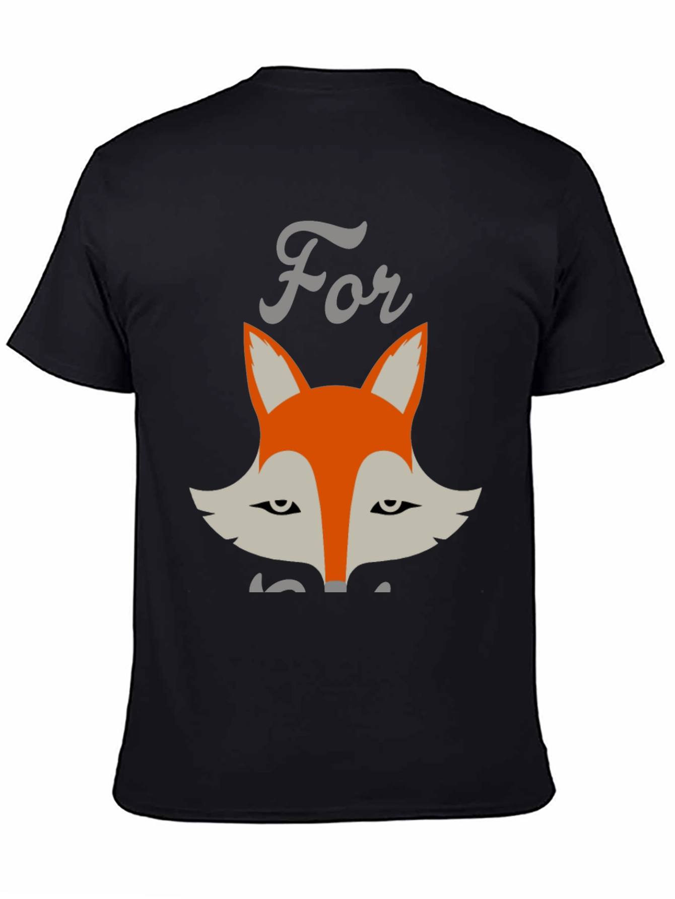 Black Funny Fox Graphic T-Shirt - Unisex Cotton Tee view 4