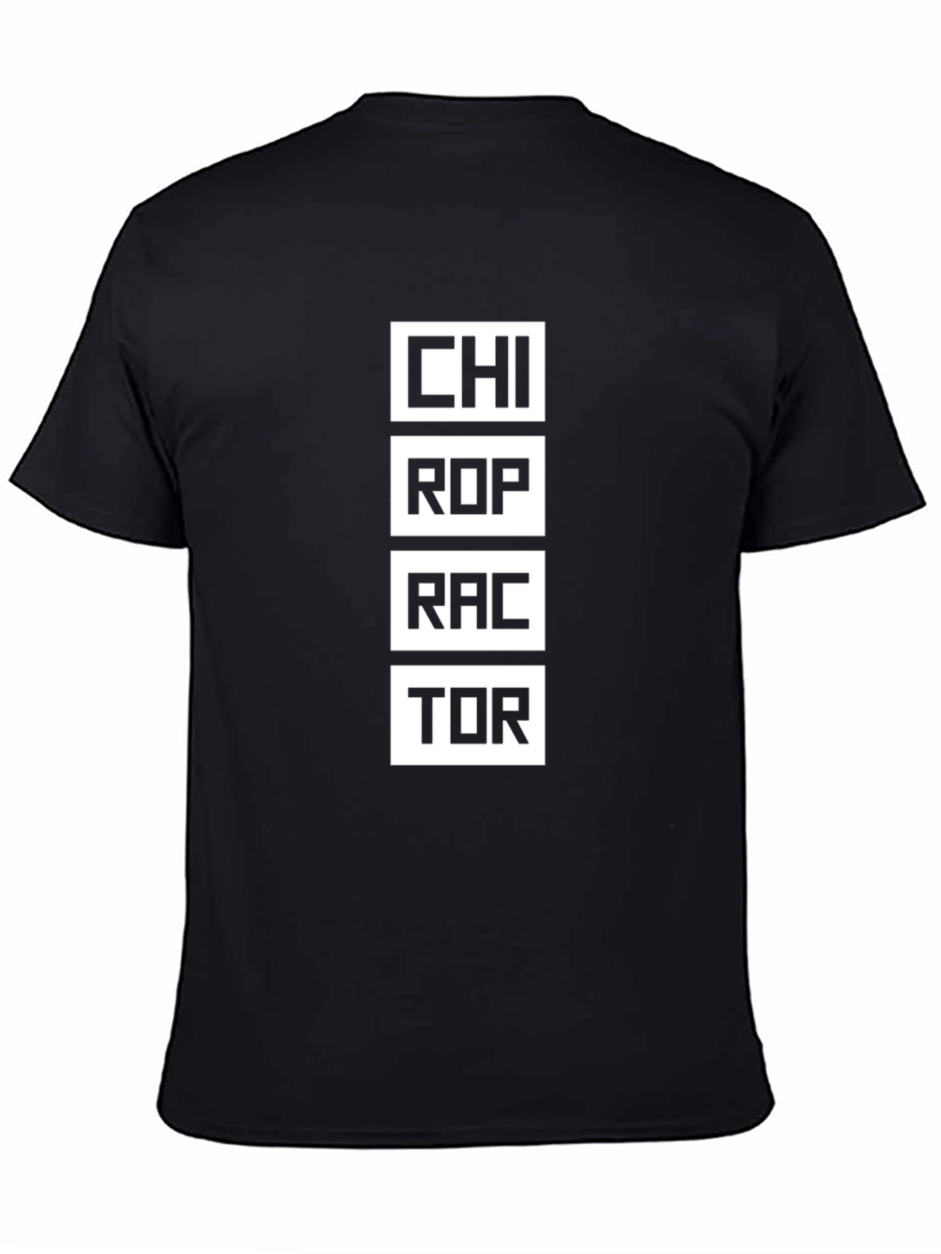 Black Chiropractor Graphic Tee - Black Cotton Blend T-Shirt view 4