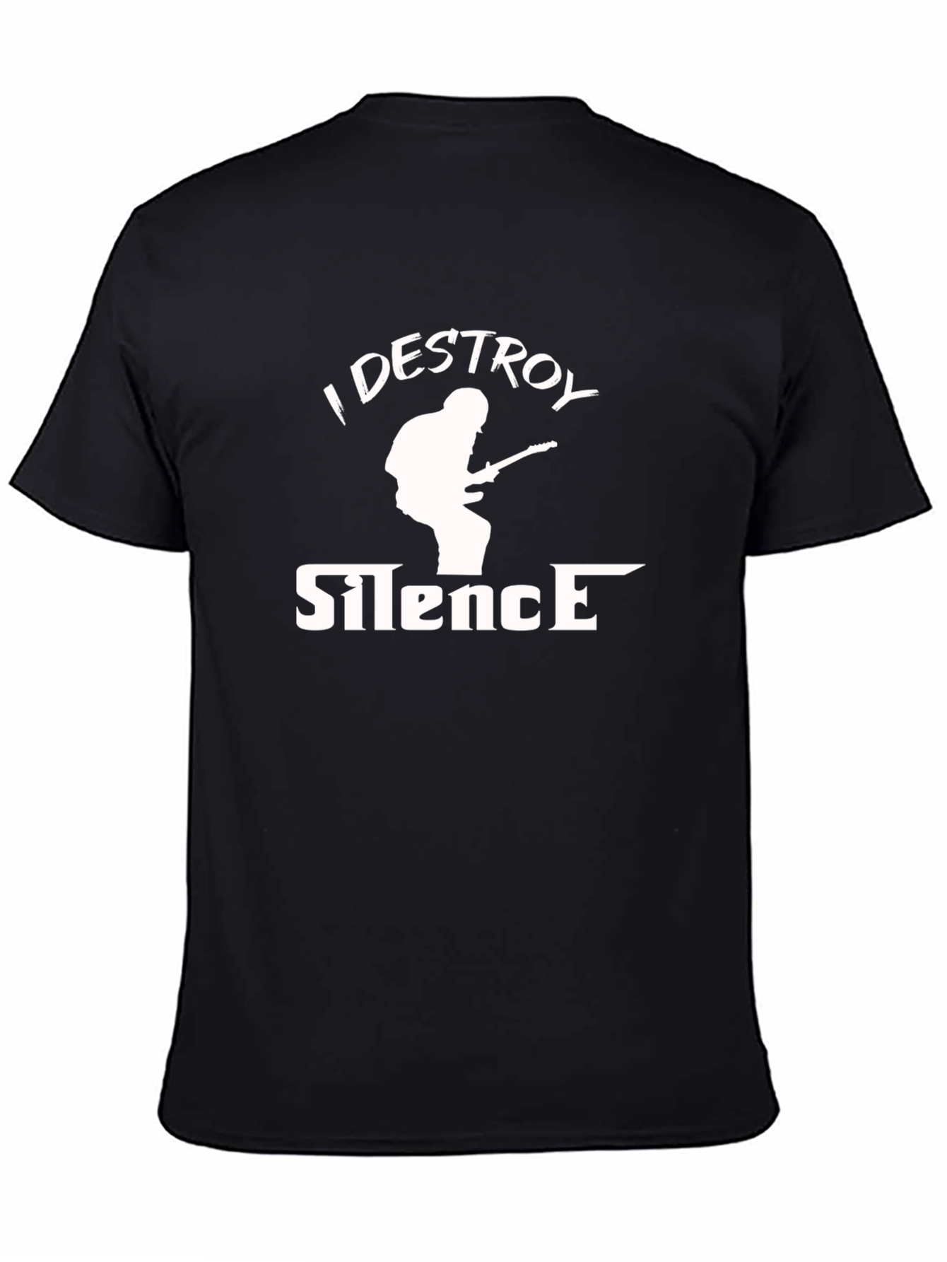 Black I Destroy Silence Black Graphic Tee view 4