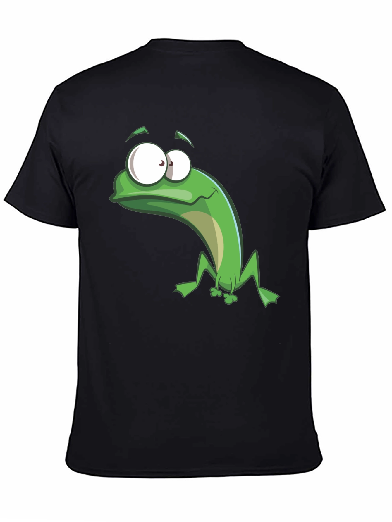 Black Funny Frog Graphic Tee - Black Cotton T-Shirt view 4