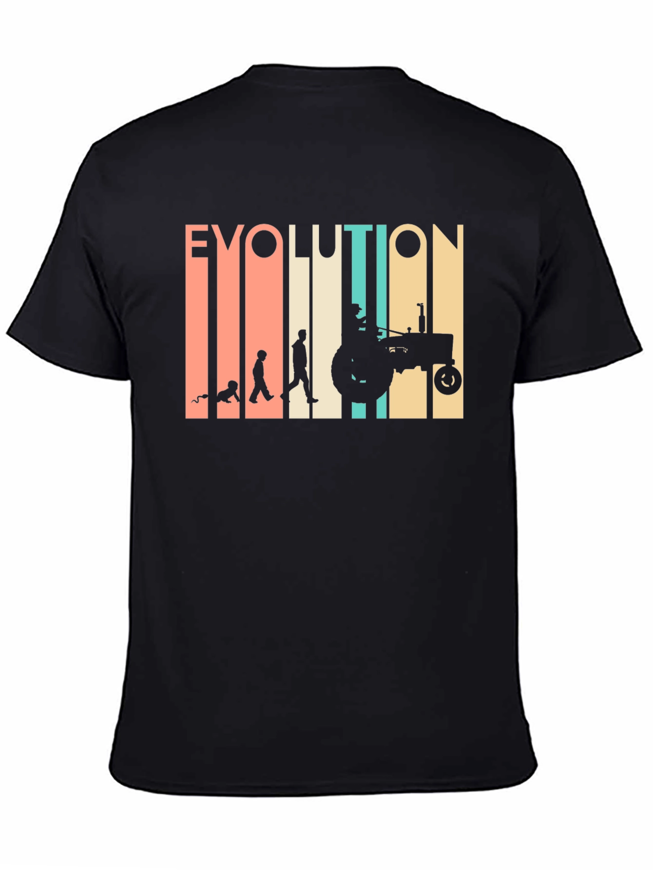 Black Evolution of Farming T-Shirt - Black Cotton Tee view 4