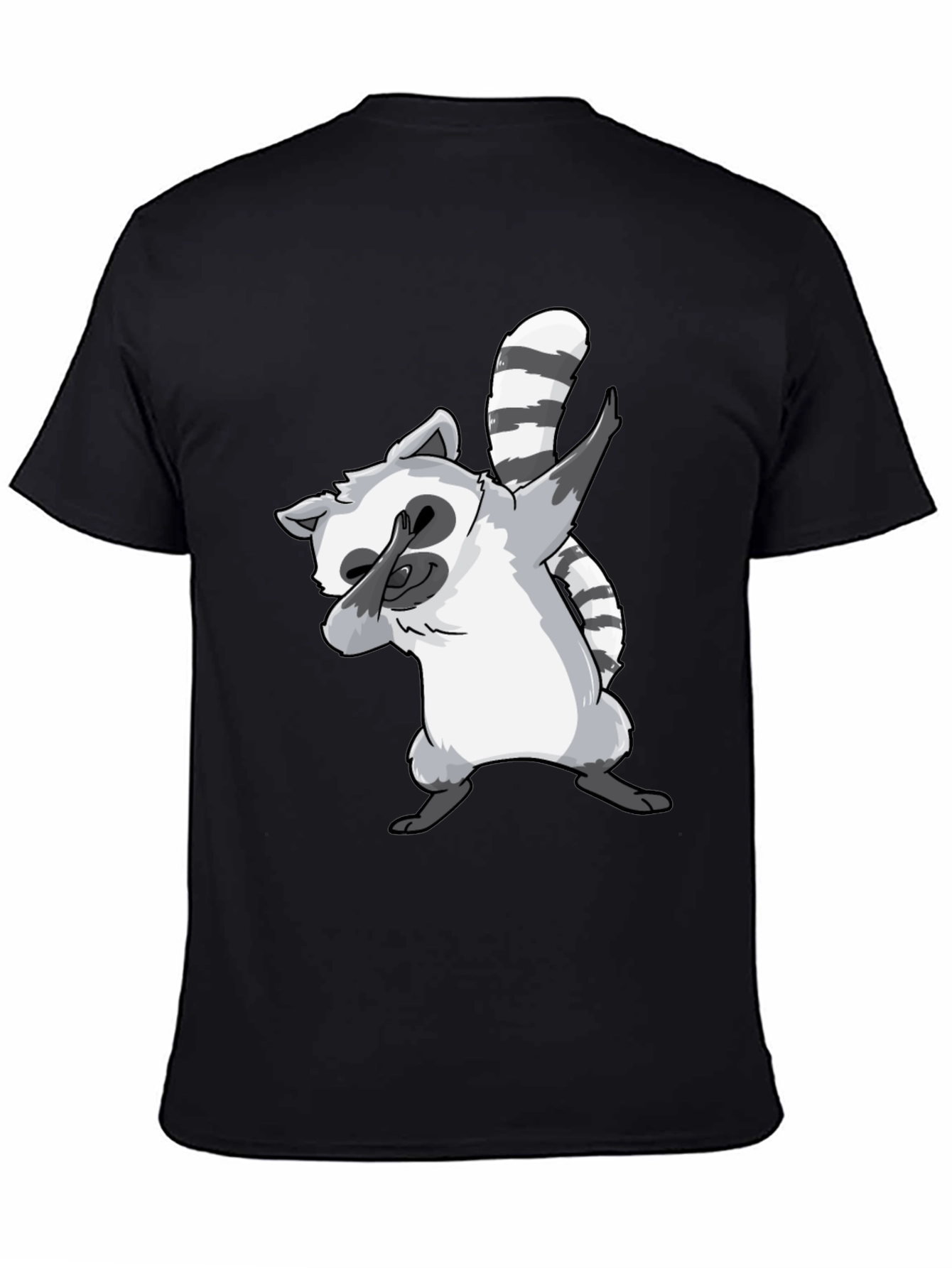 Black Dabbing Raccoon Graphic Tee - Cool & Fun Design view 4