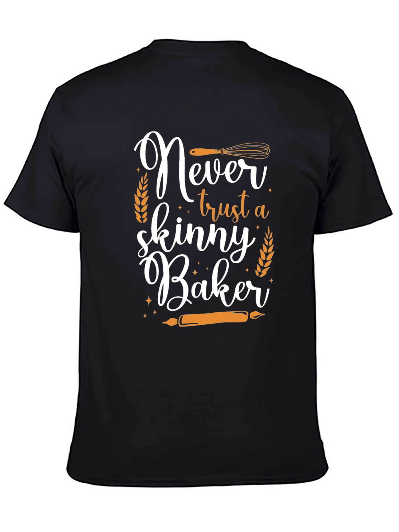 Black Never Trust a Skinny Baker Graphic Tee view 4