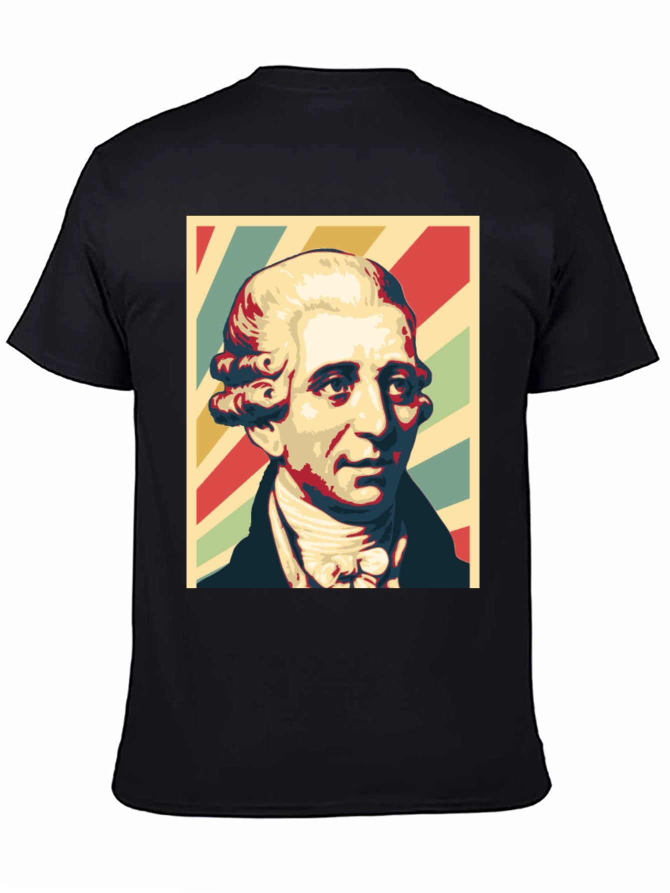 Black Retro Portrait T-Shirt - Classic Style view 4