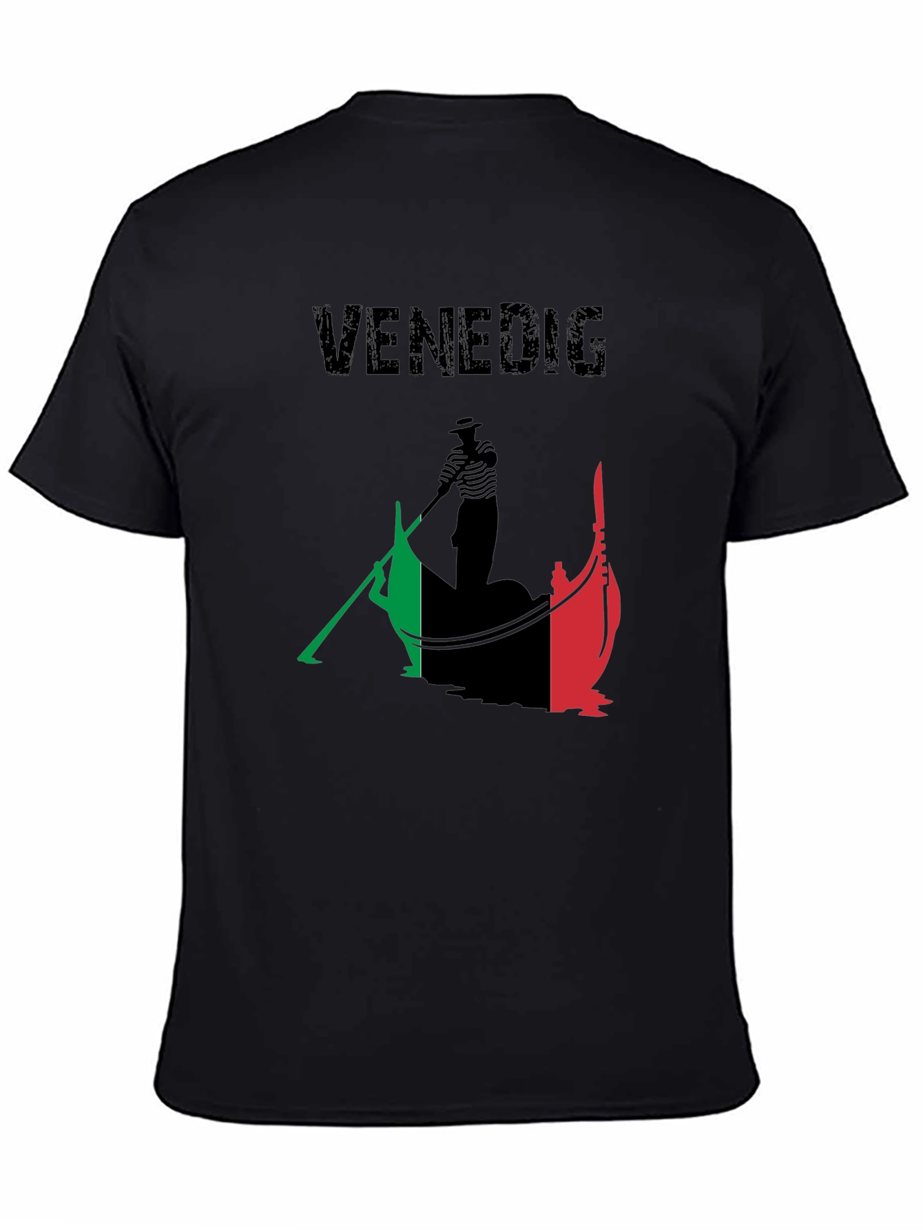 Black Venice Italy Gondola T-Shirt view 4