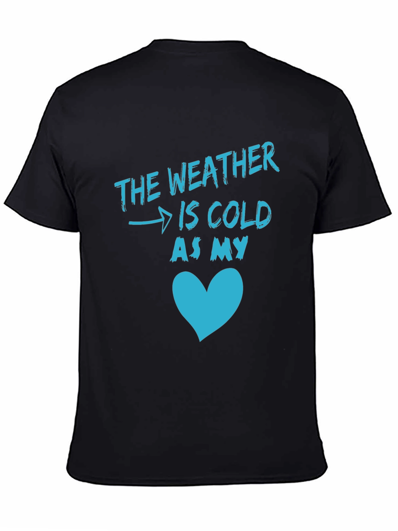Black Cold Heart Graphic Tee - Men's Black T-Shirt view 4