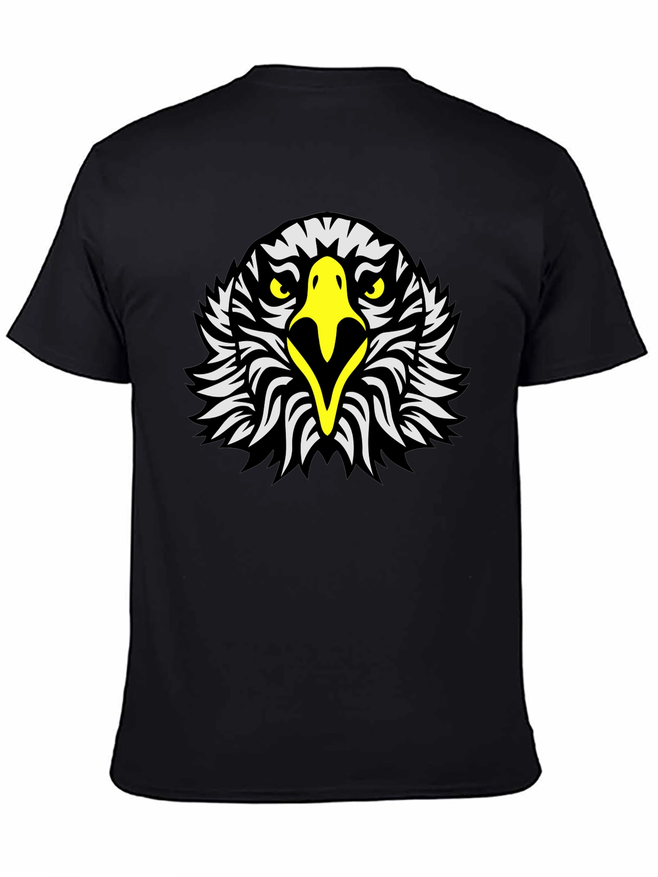 Black Eagle Head Graphic Tee - Black Short Sleeve Shirt view 4