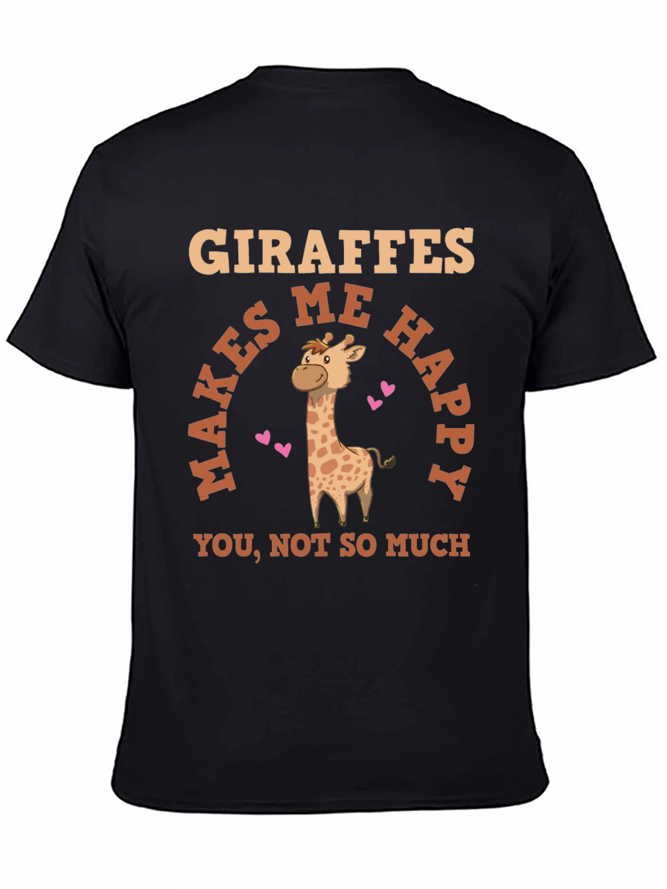 Black Giraffe Makes Me Happy Graphic T-Shirt view 4