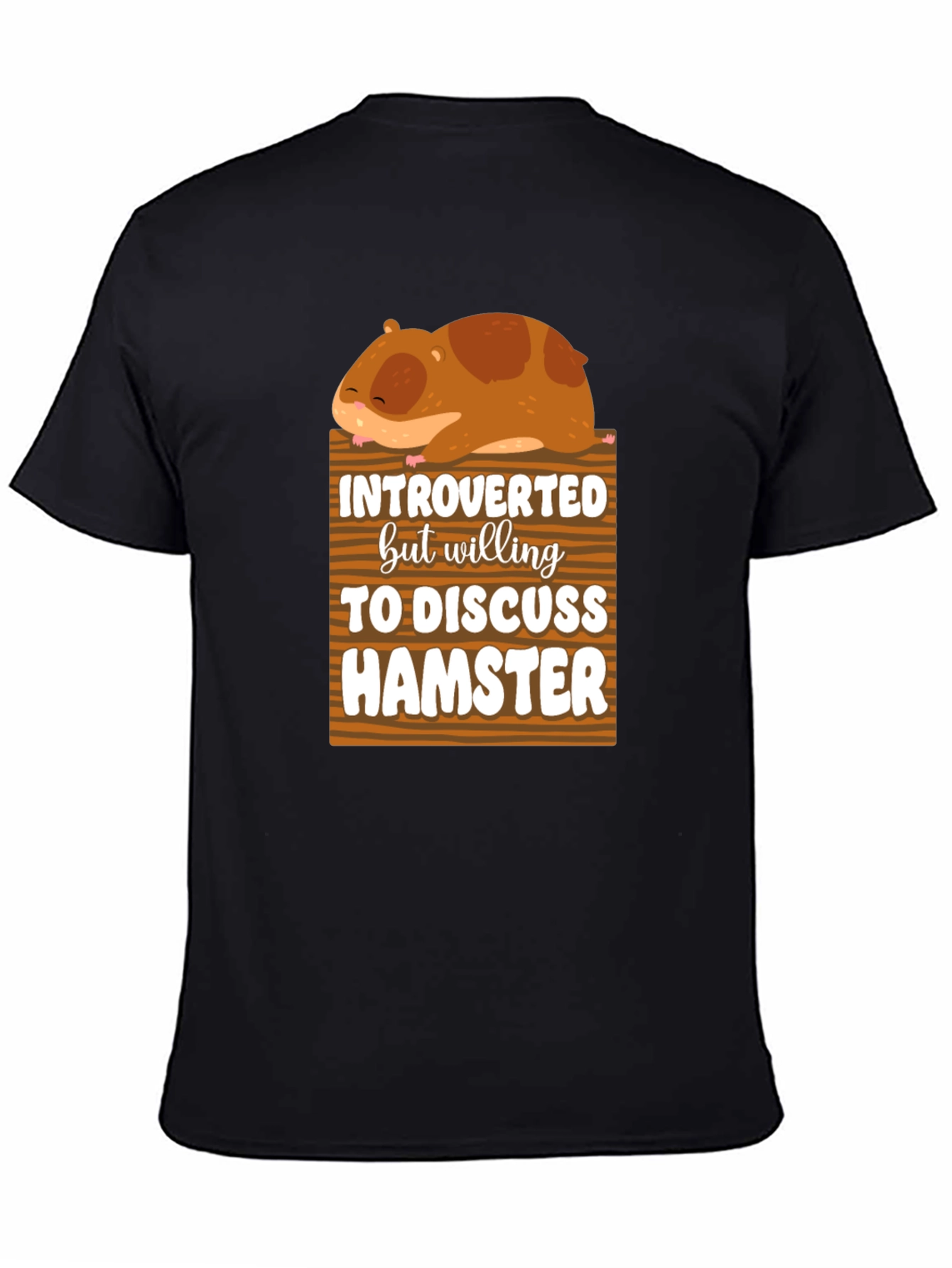 Black Introverted Hamster Graphic Tee view 4