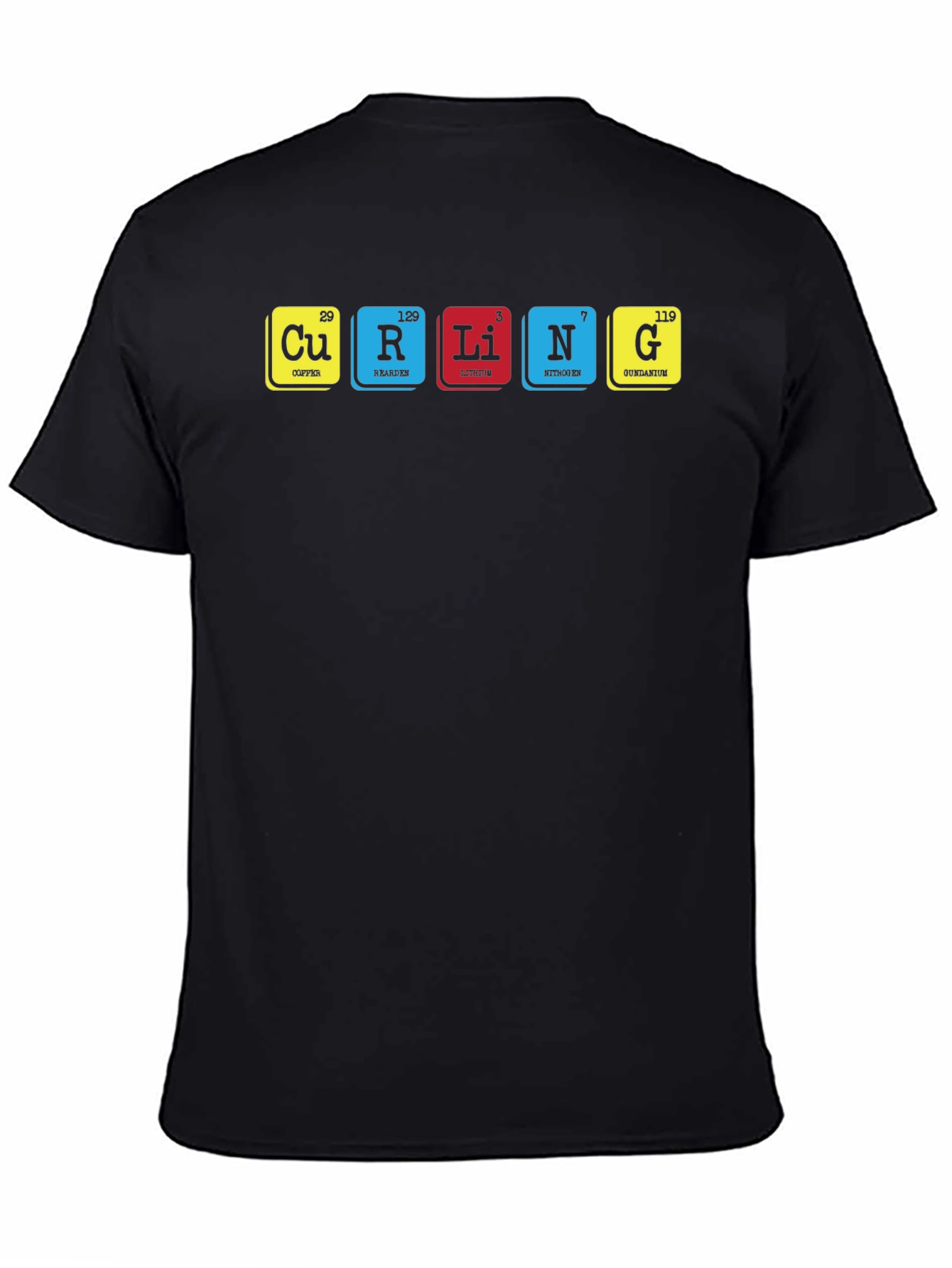 Black Curling Periodic Table T-Shirt view 4