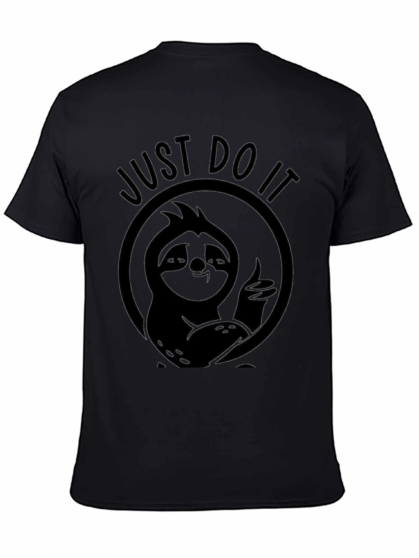 Black Just Do It Sloth T-Shirt view 4