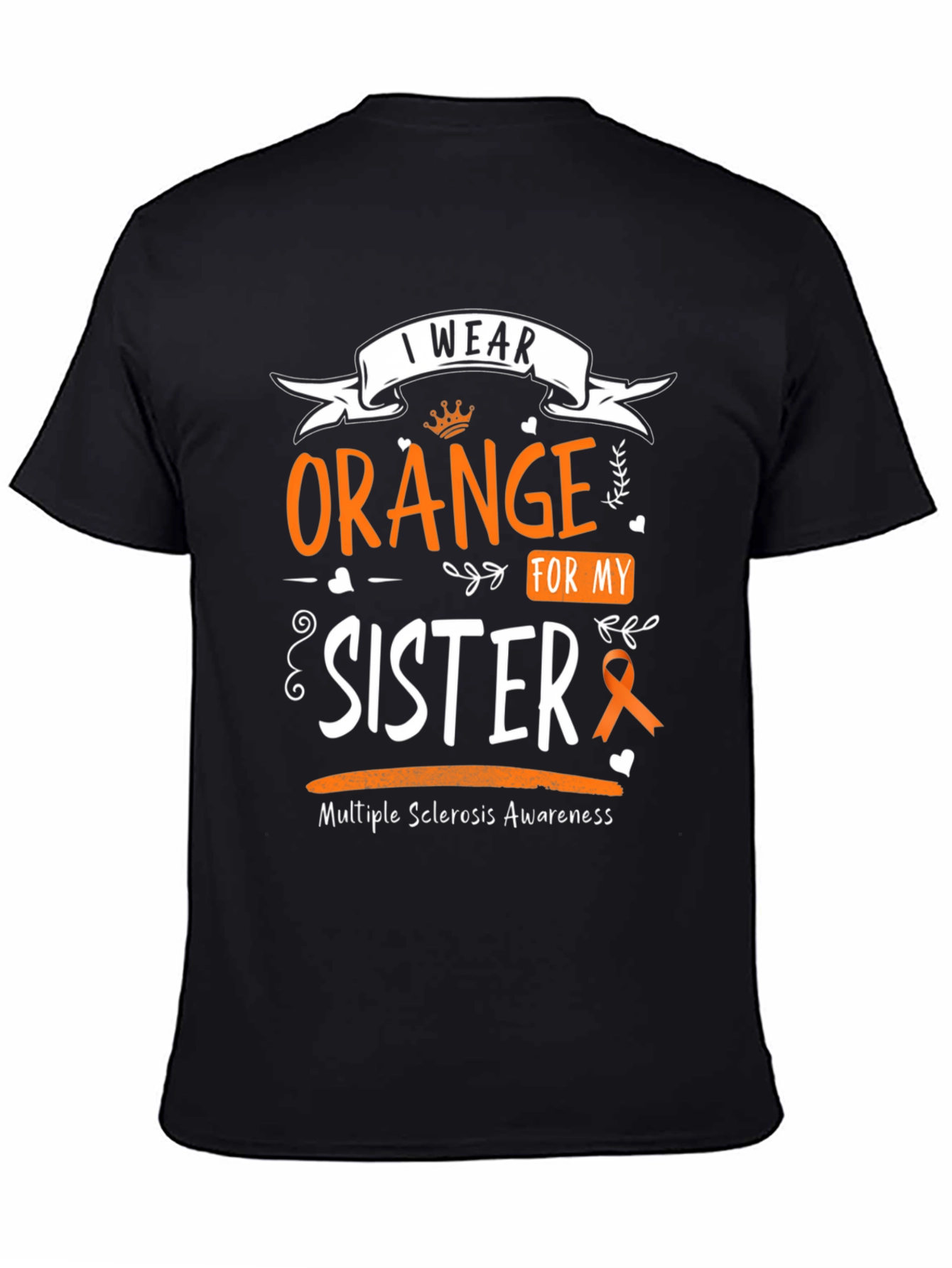 Black I Wear Orange For My Sister T-Shirt view 4