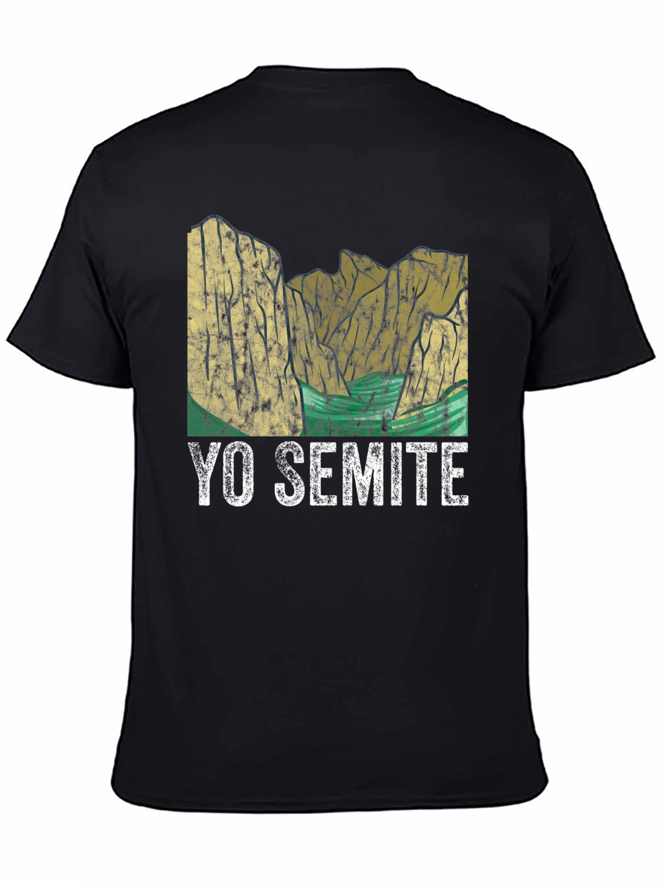 Black Yo Semite Graphic T-Shirt - Black Crew Neck Tee view 4