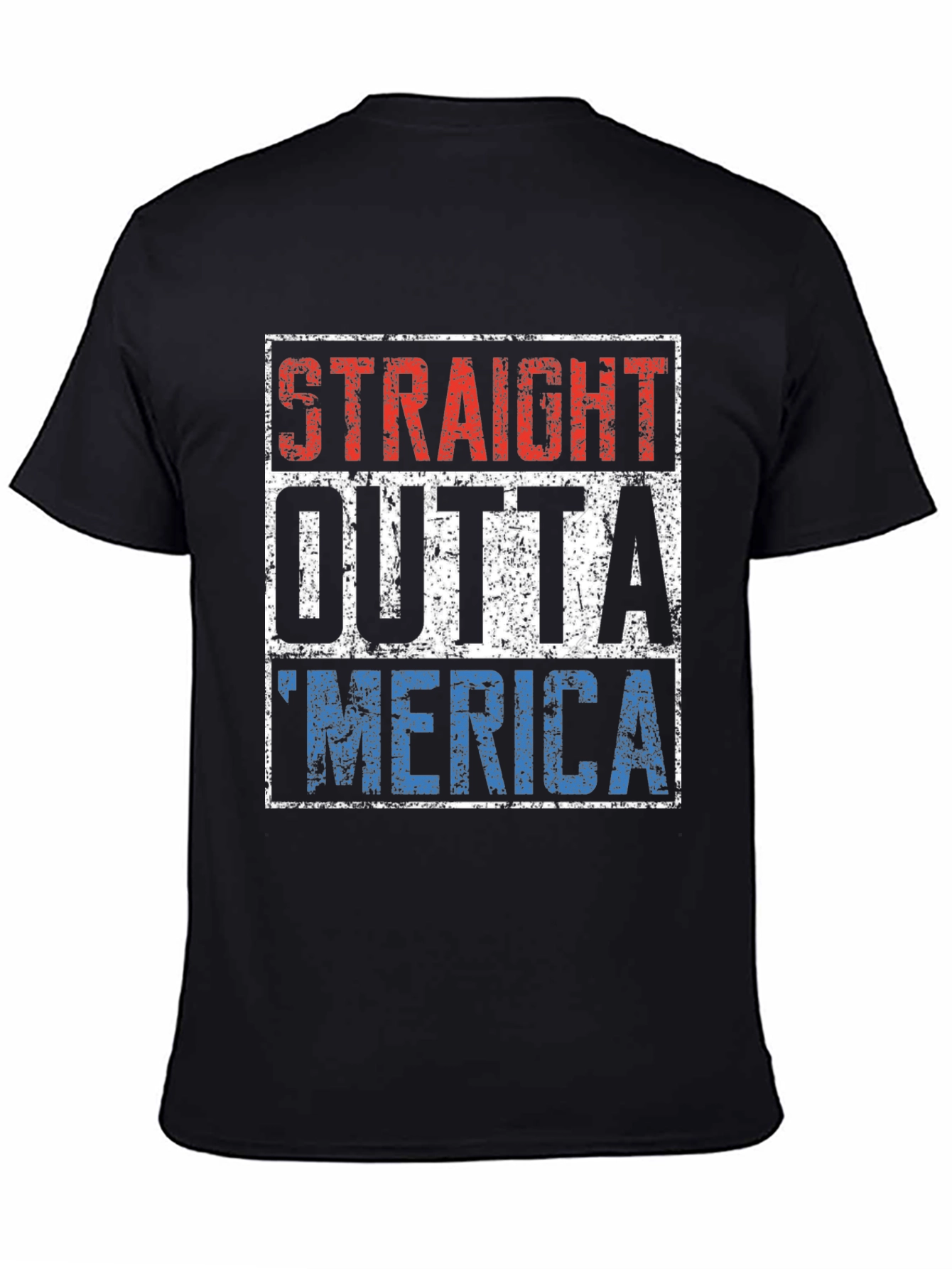 Black Straight Outta 'Merica T-Shirt view 4