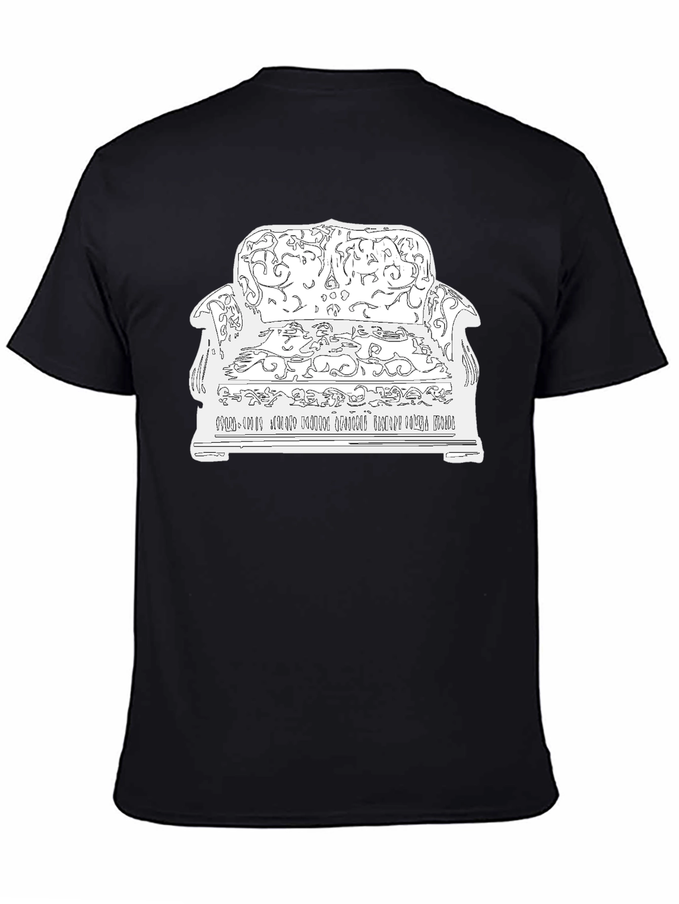 Black Novelty Graphic Tee: Couch Potato Design view 4