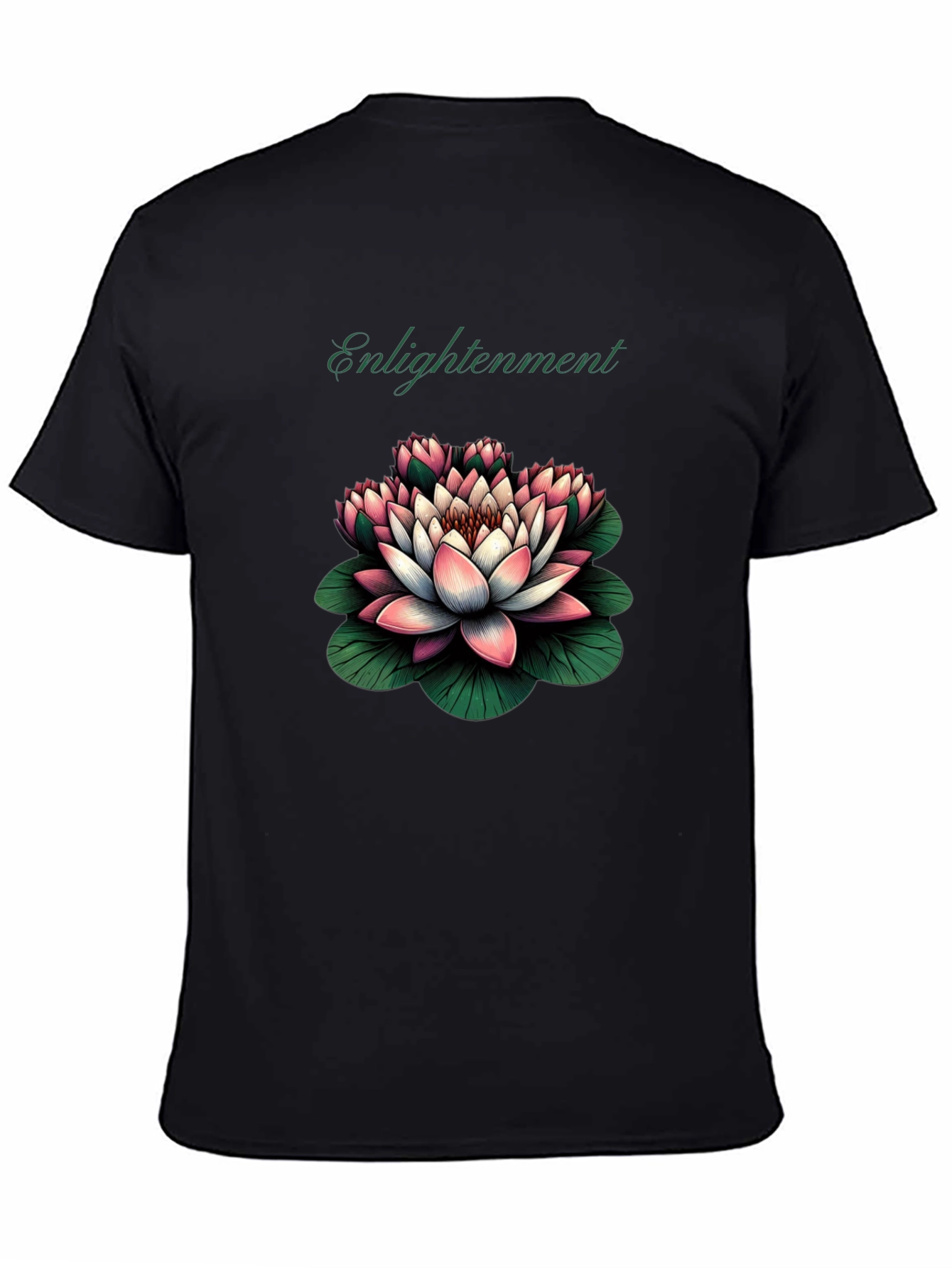 Black Enlightenment Lotus Graphic Tee - Black view 4