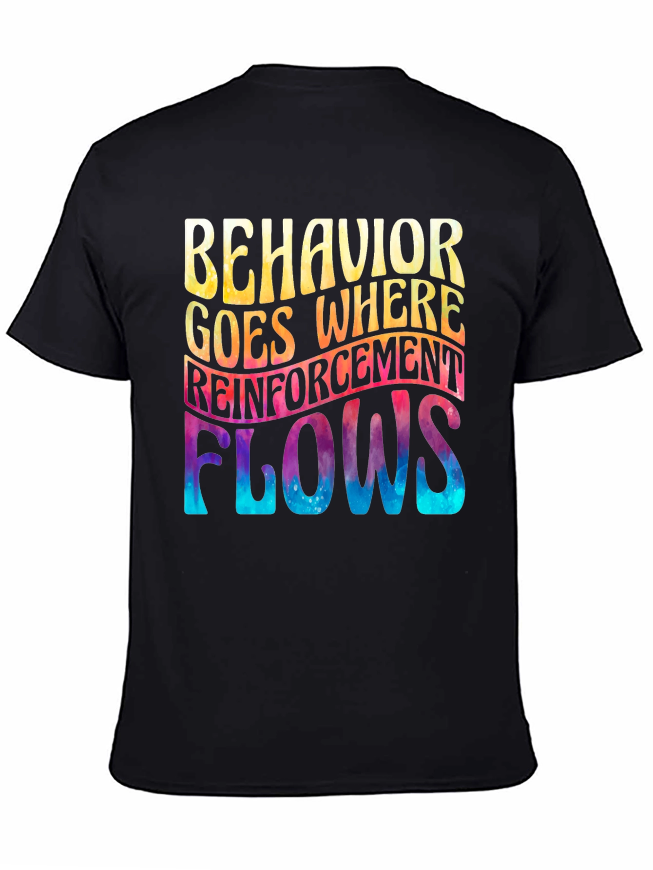 Black Behavior Reinforcement Flows Graphic Tee view 4